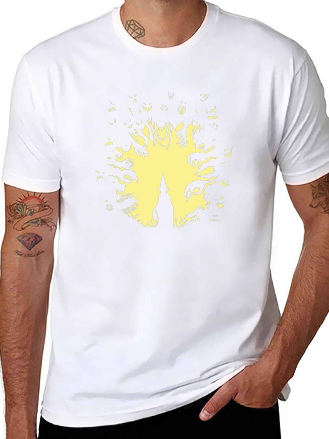 Halloween Witch Graphic Tee - Mens Black T-Shirt