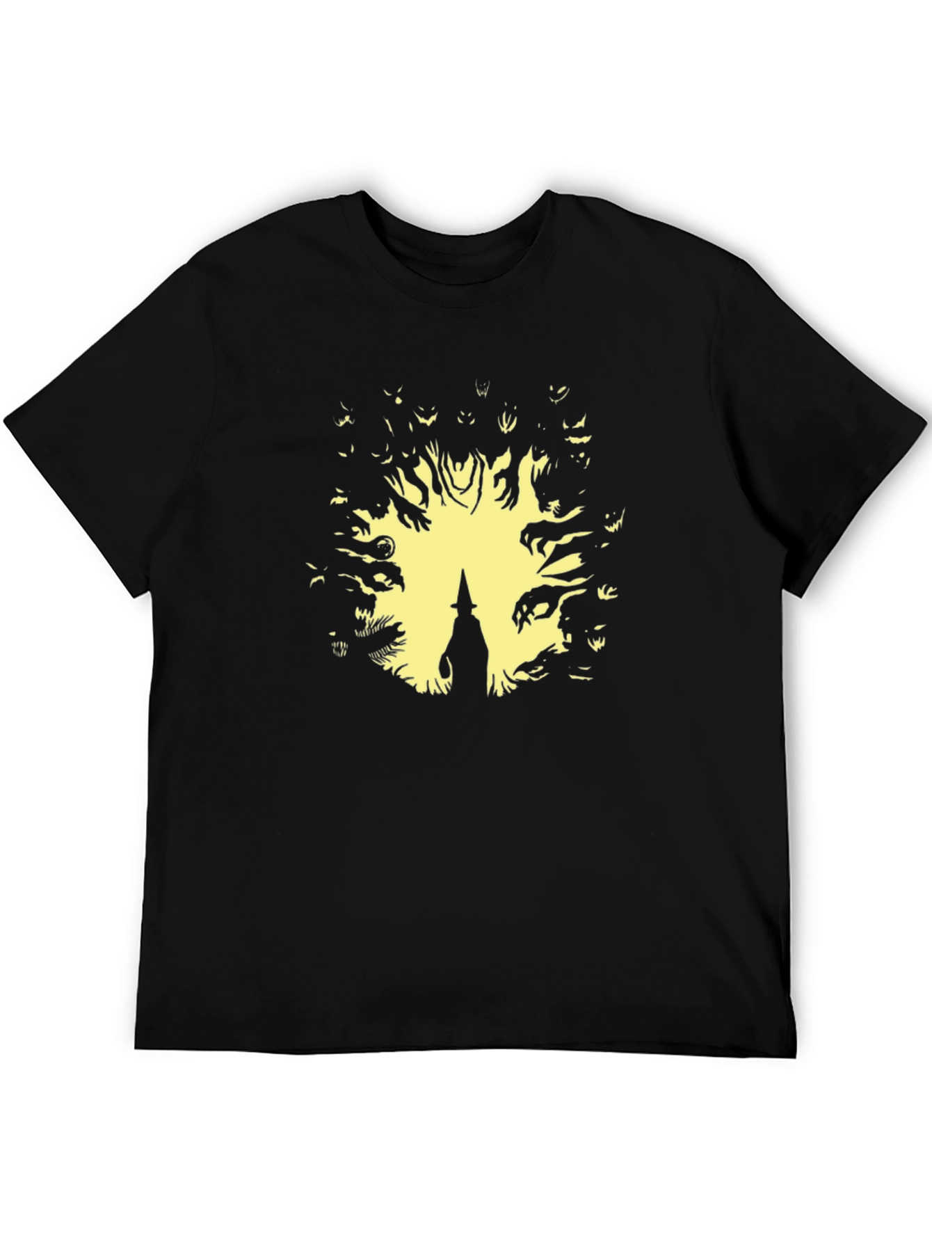 Halloween Witch Graphic Tee - Mens Black T-Shirt