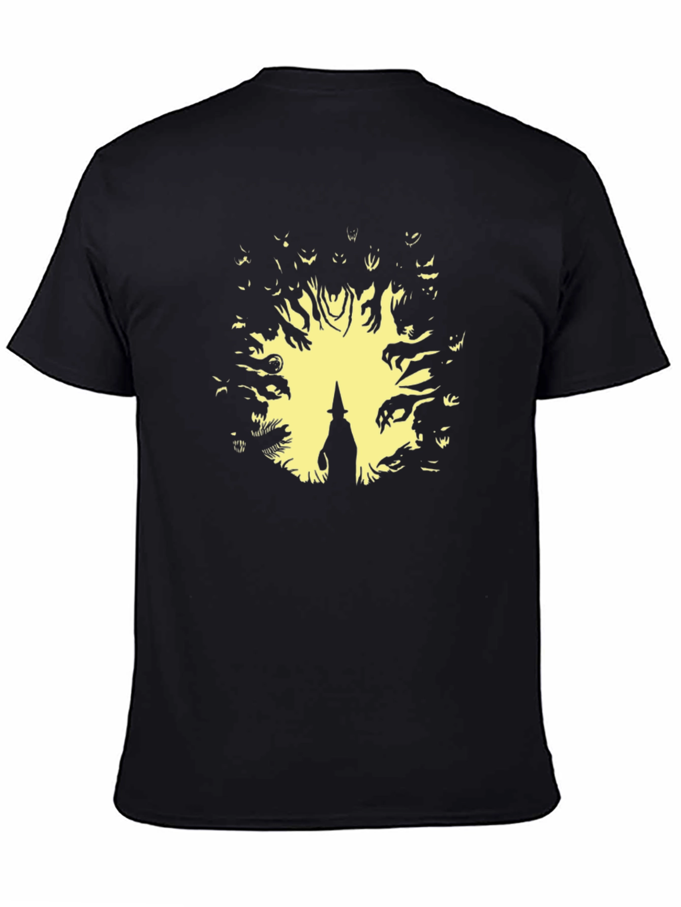 Halloween Witch Graphic Tee - Mens Black T-Shirt