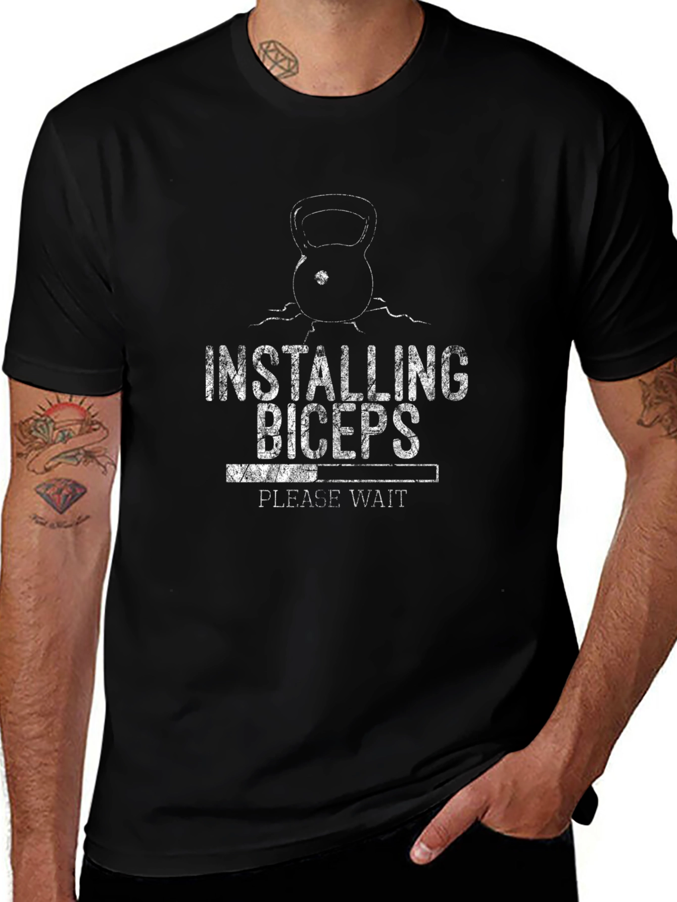 Installing Biceps T-Shirt - Gym Workout Tee