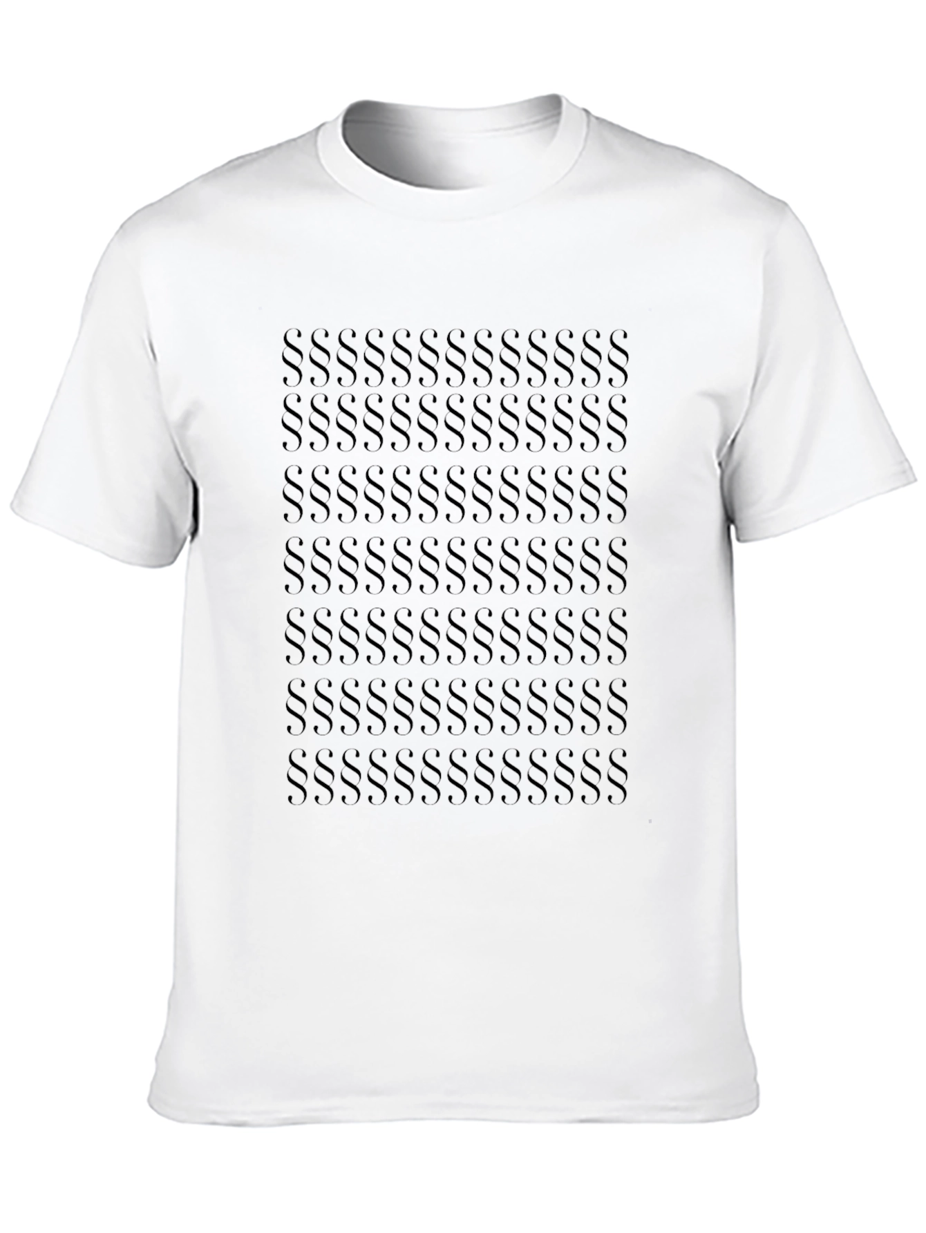 Monochrome Paragraph Symbol Pattern T-Shirt