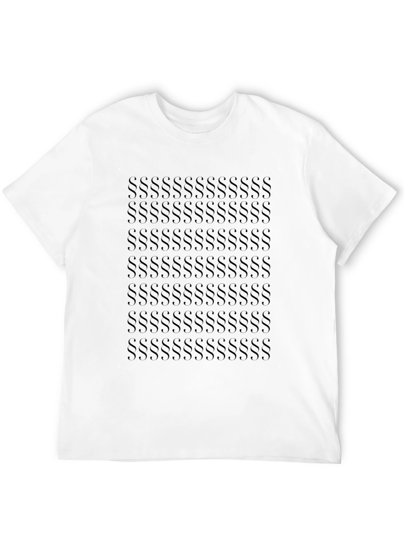 Monochrome Paragraph Symbol Pattern T-Shirt