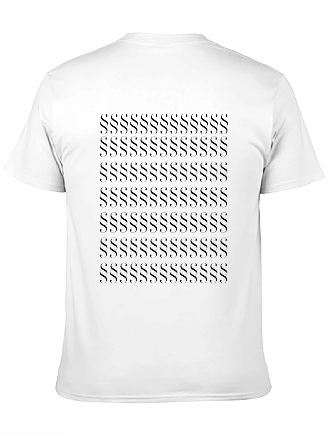 Monochrome Paragraph Symbol Pattern T-Shirt