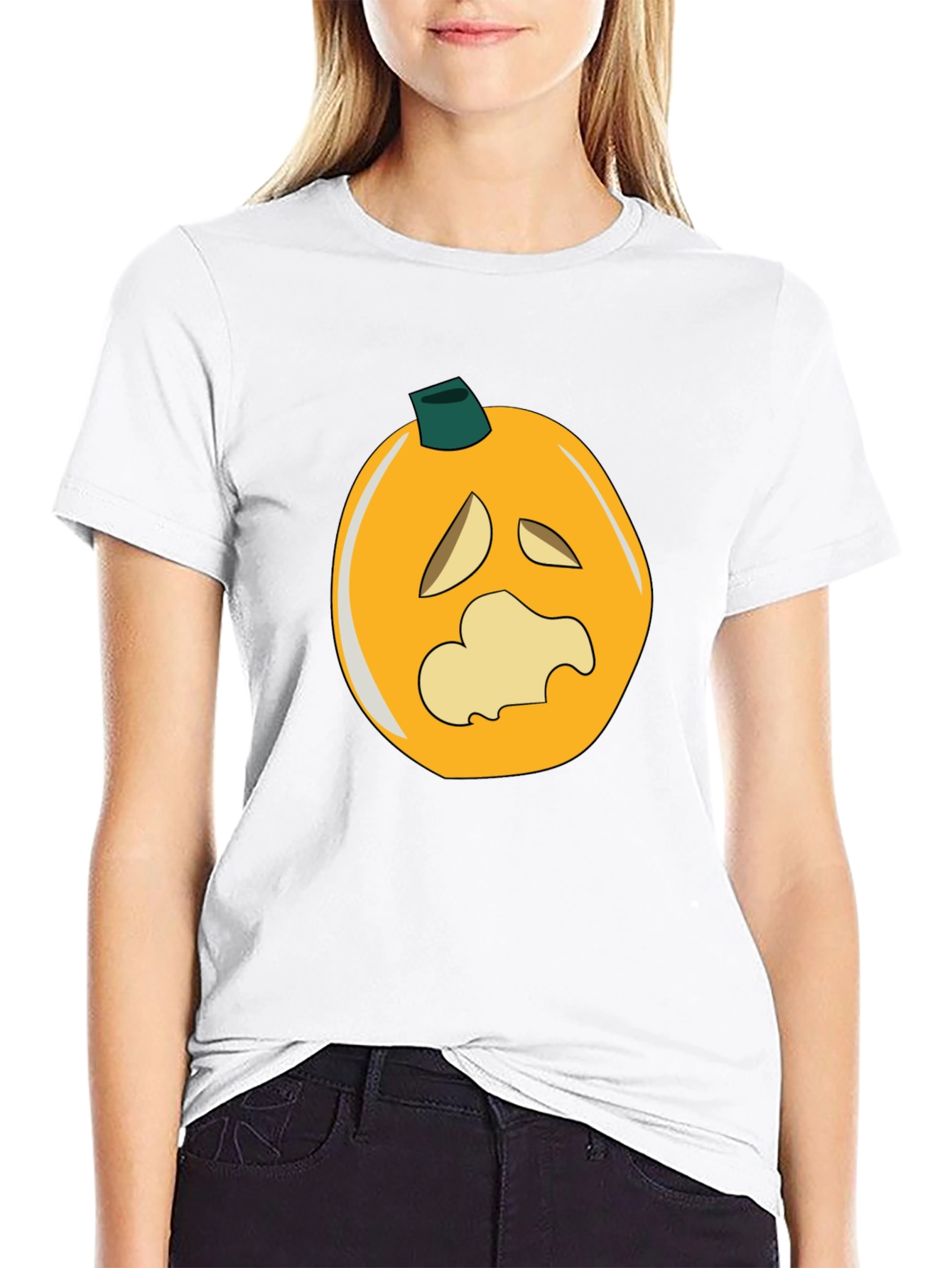 Spooky Pumpkin Graphic Black T-Shirt