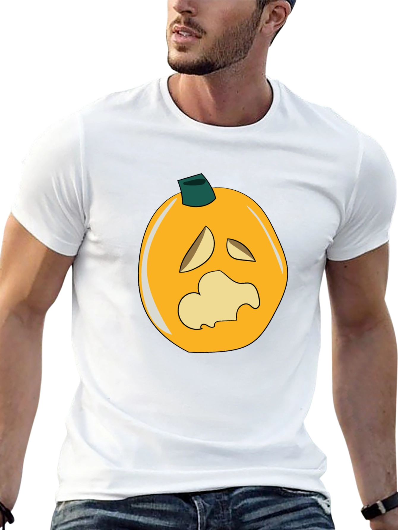 Spooky Pumpkin Graphic Black T-Shirt