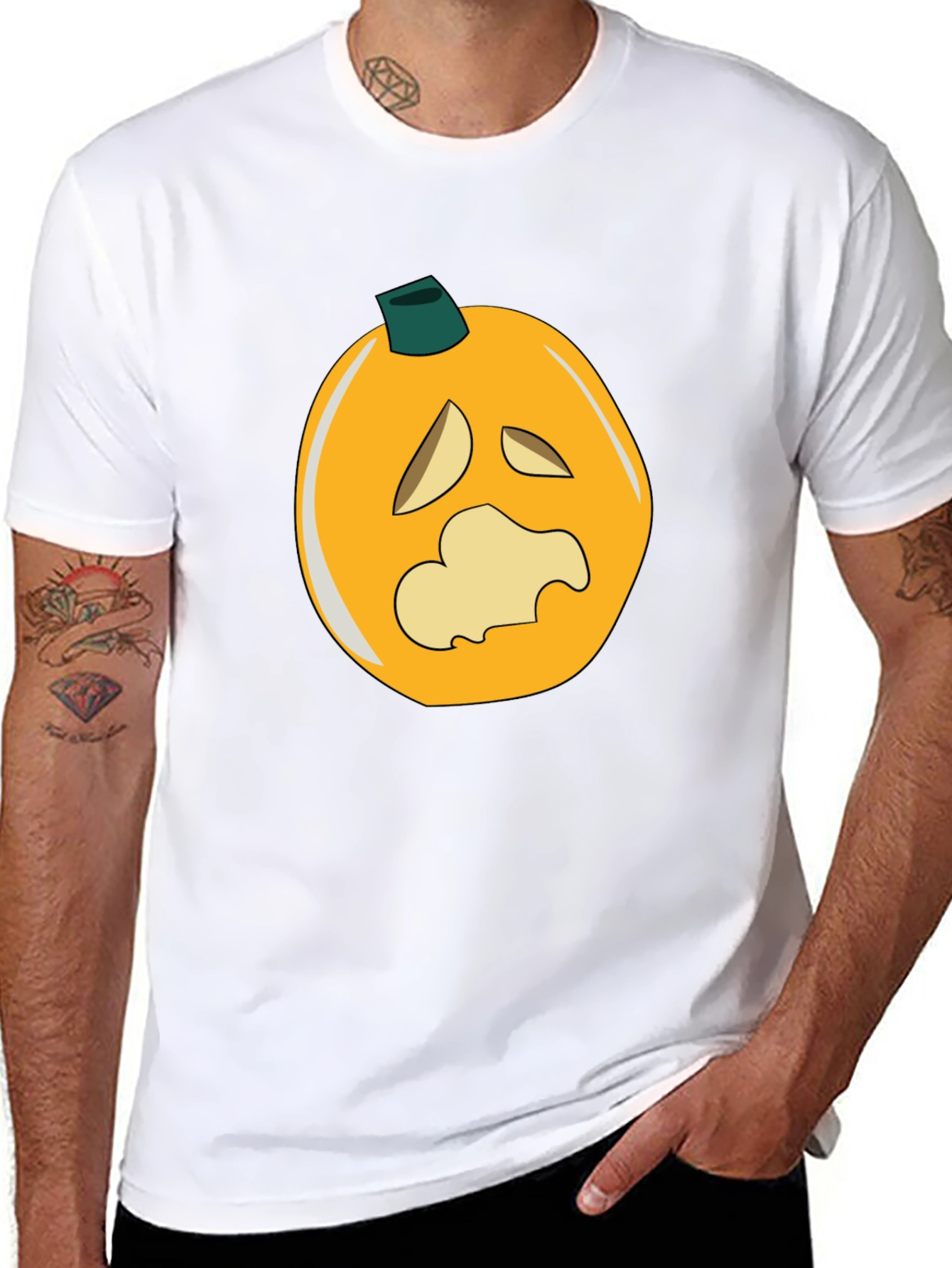 Spooky Pumpkin Graphic Black T-Shirt