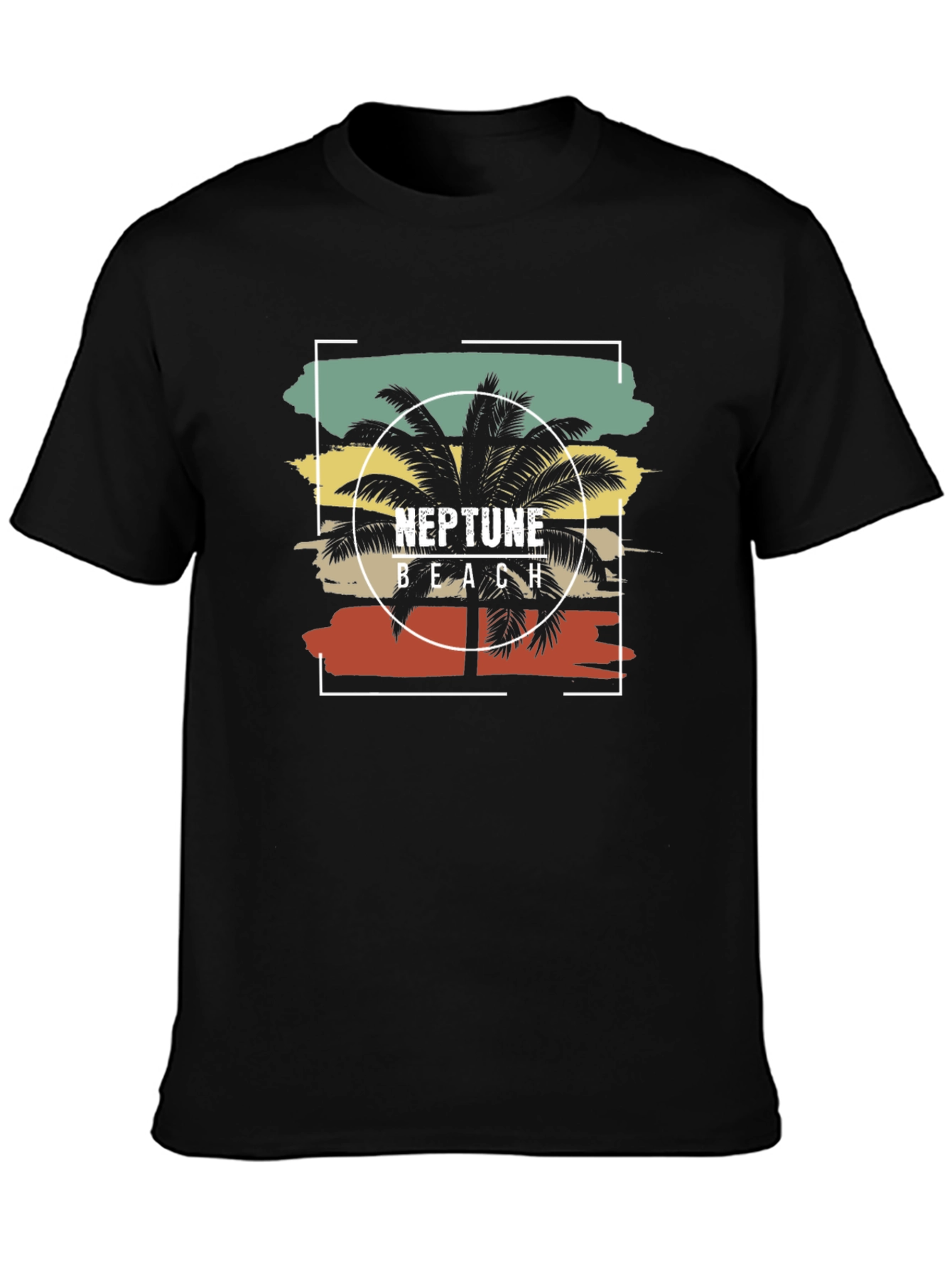 Neptune Beach Palm Tree Graphic T-Shirt