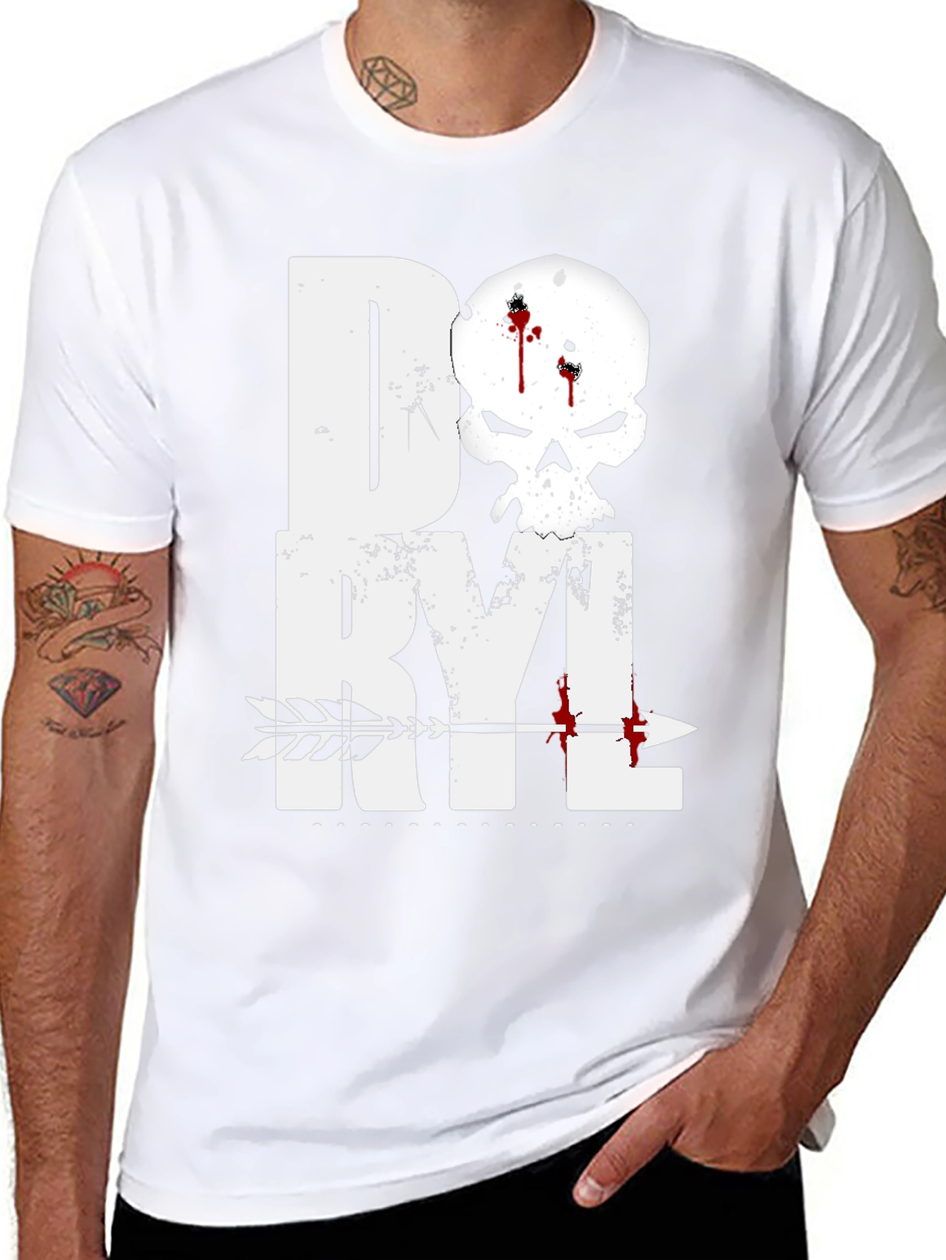 Daryl Skull Arrow T-Shirt - Walking Dead Inspired