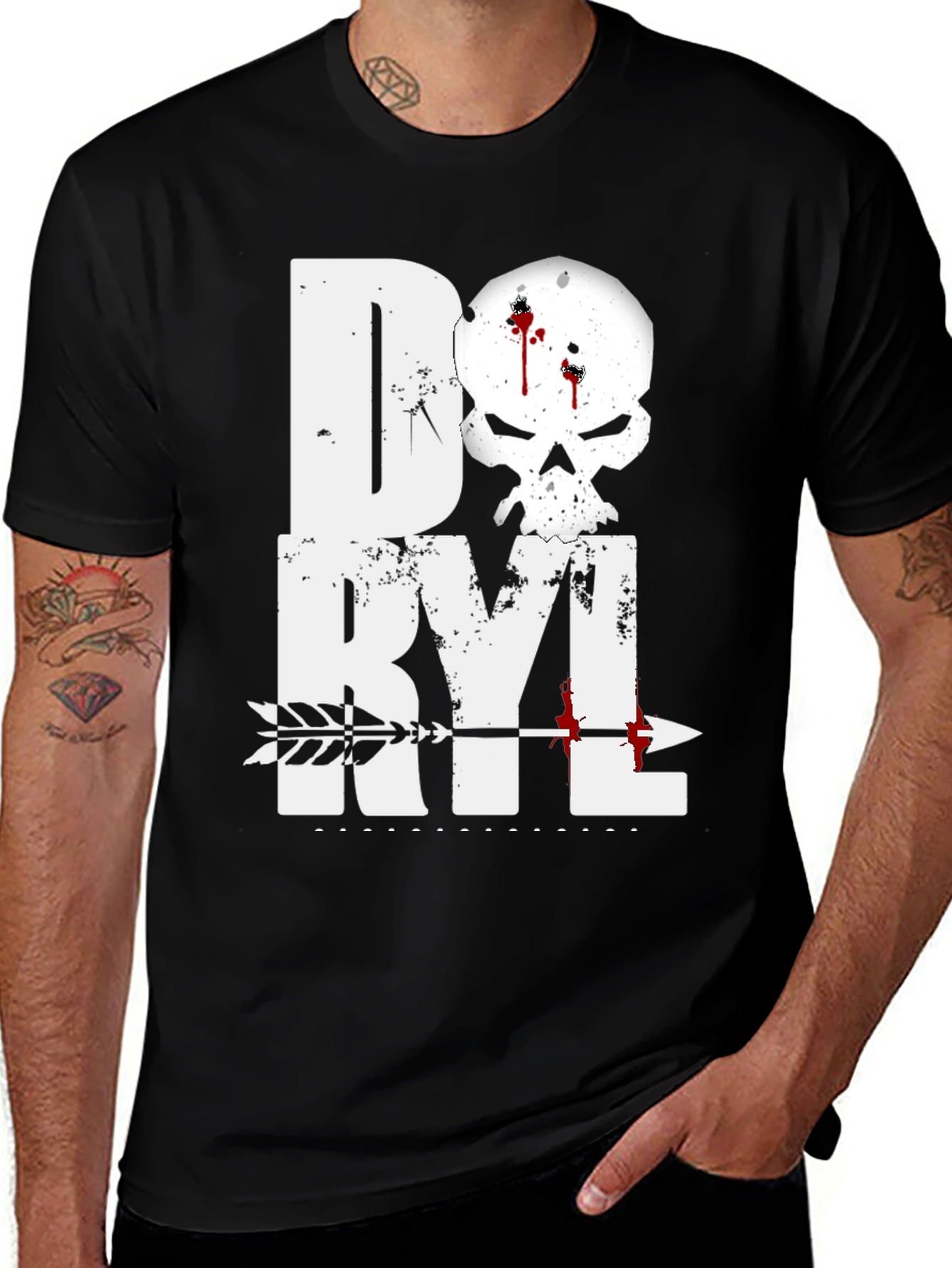Daryl Skull Arrow T-Shirt - Walking Dead Inspired