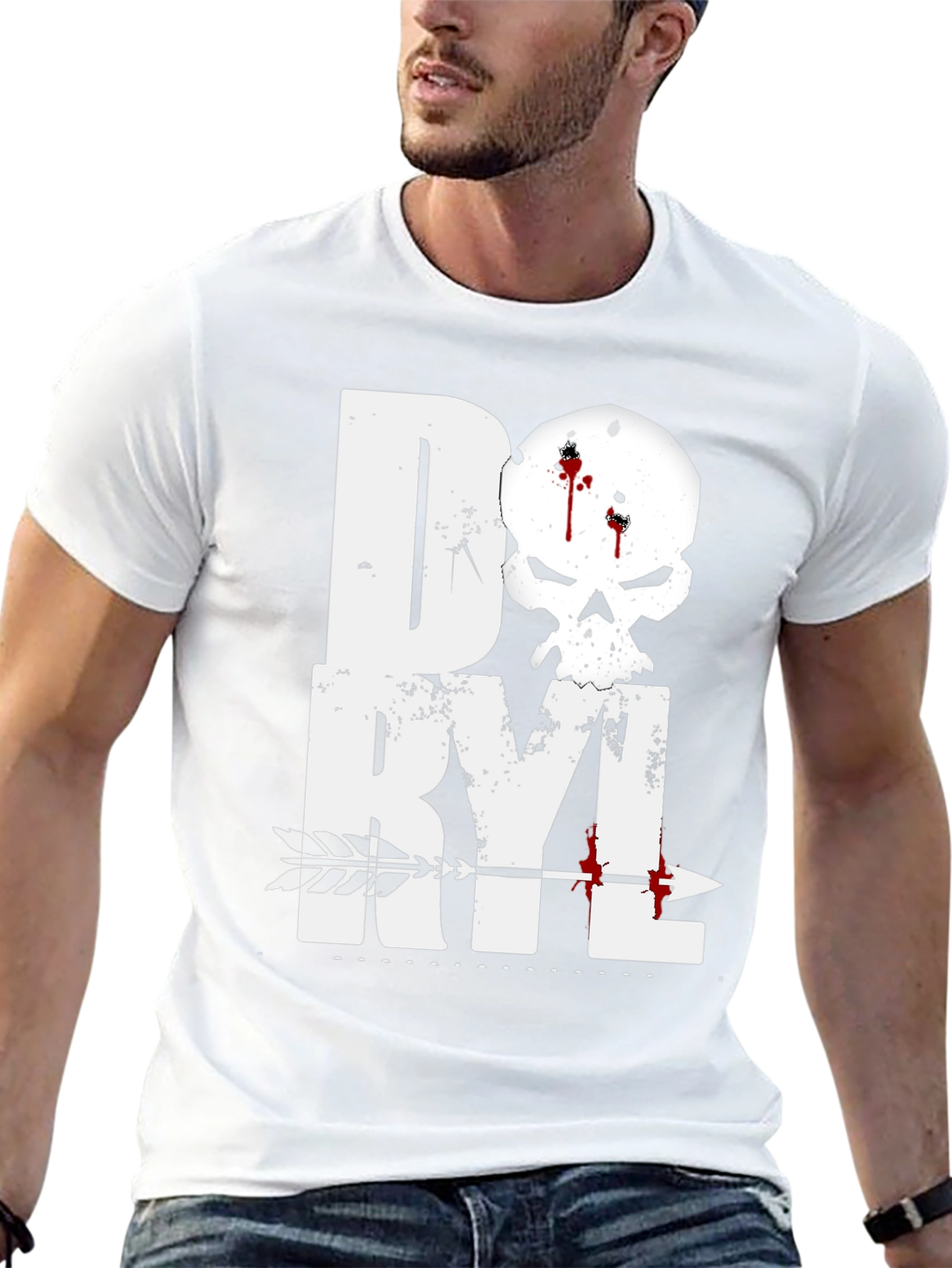 Daryl Skull Arrow T-Shirt - Walking Dead Inspired