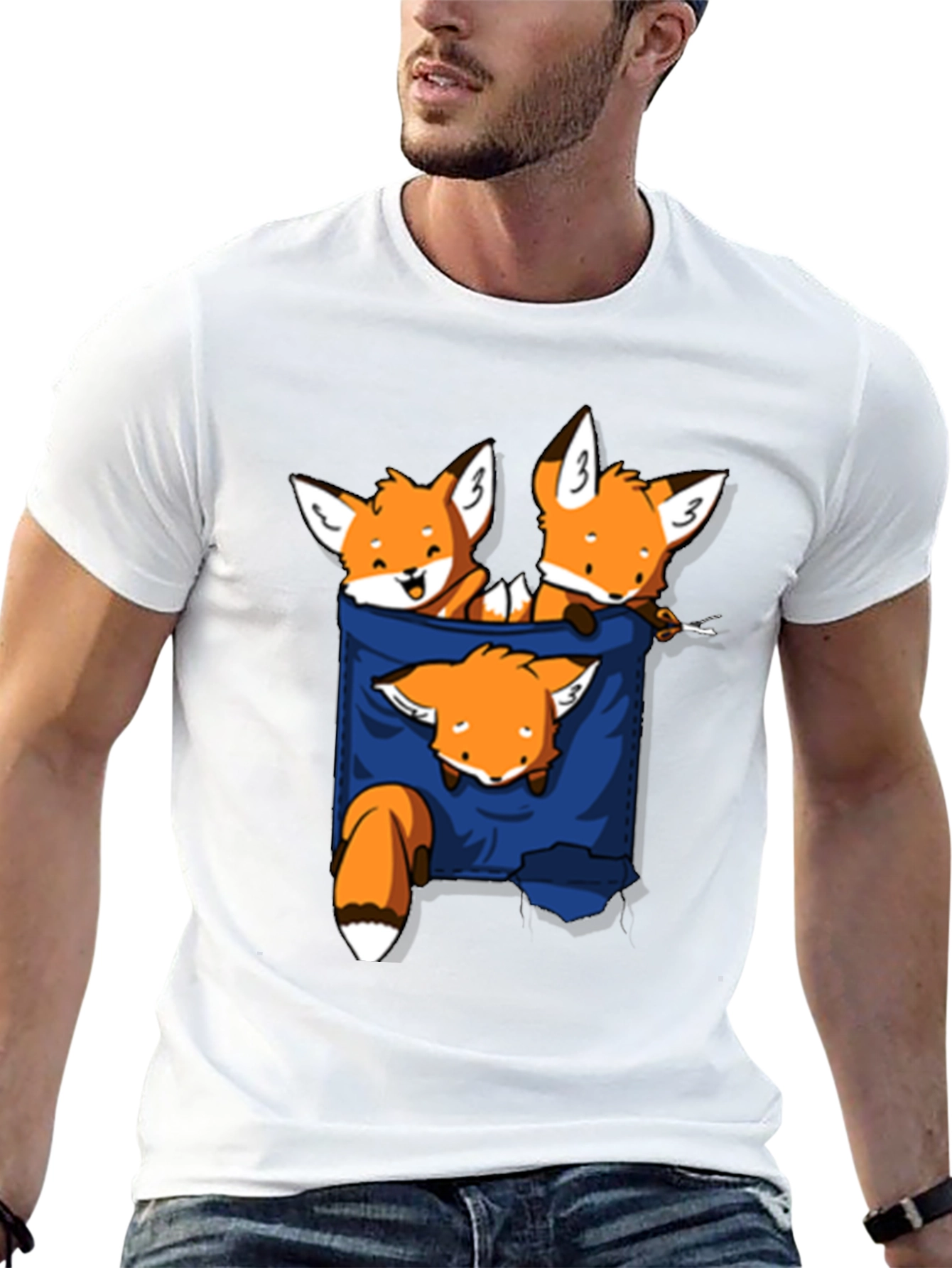 Fox Pocket T-Shirt - Cute Graphic Tee