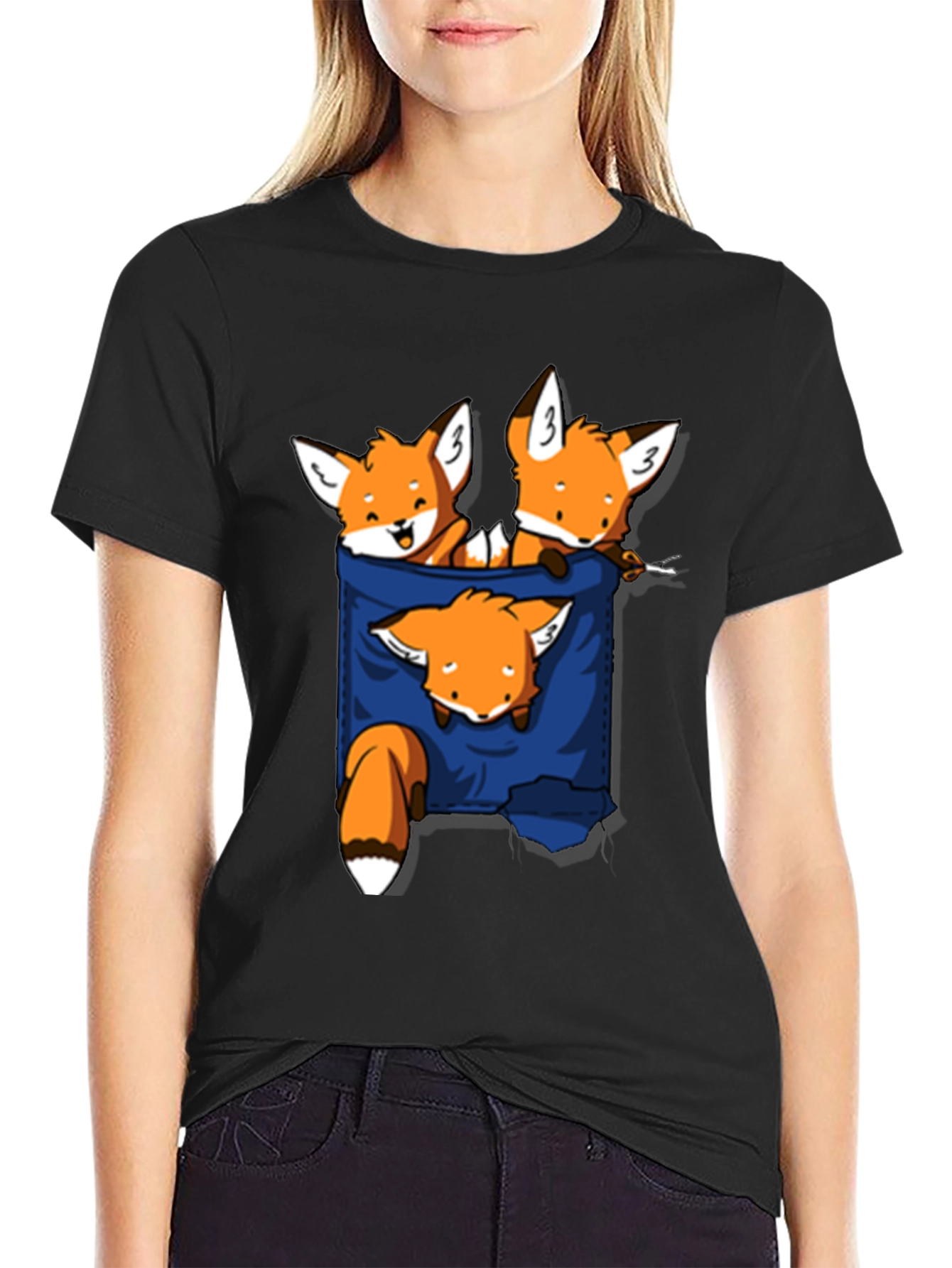 Fox Pocket T-Shirt - Cute Graphic Tee