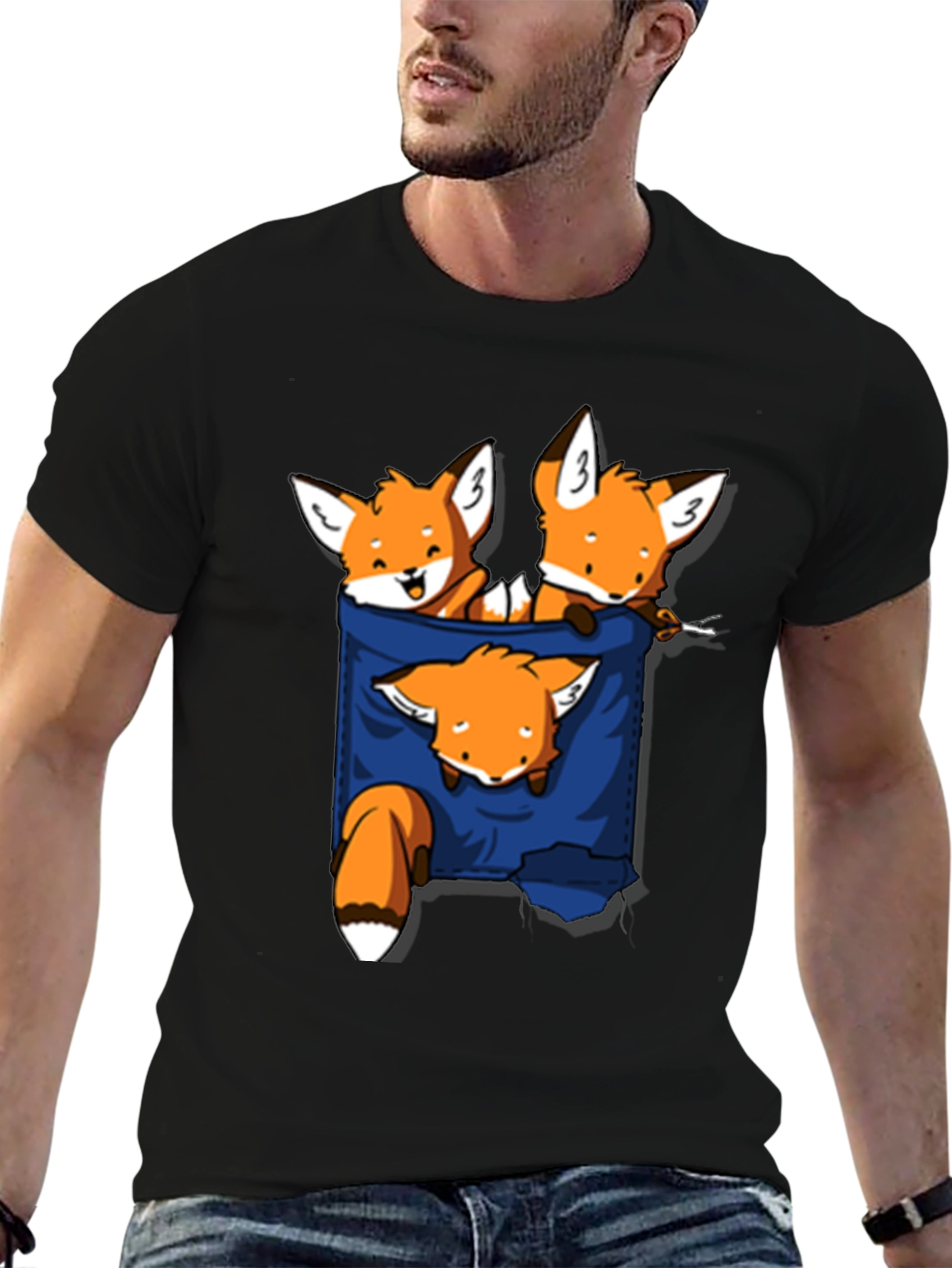 Fox Pocket T-Shirt - Cute Graphic Tee