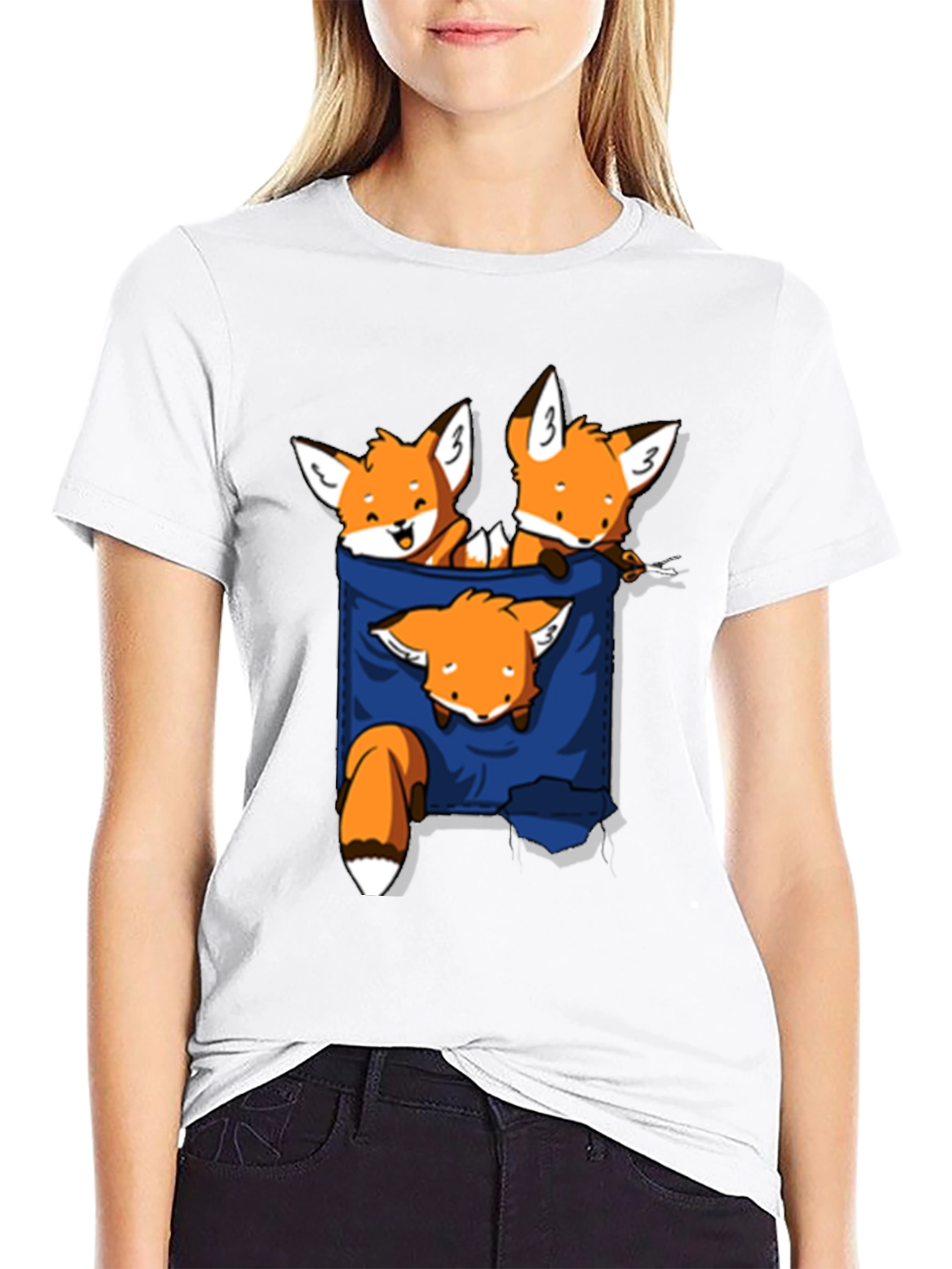 Fox Pocket T-Shirt - Cute Graphic Tee