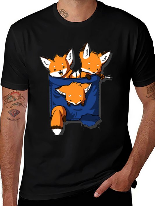 Fox Pocket T-Shirt - Cute Graphic Tee
