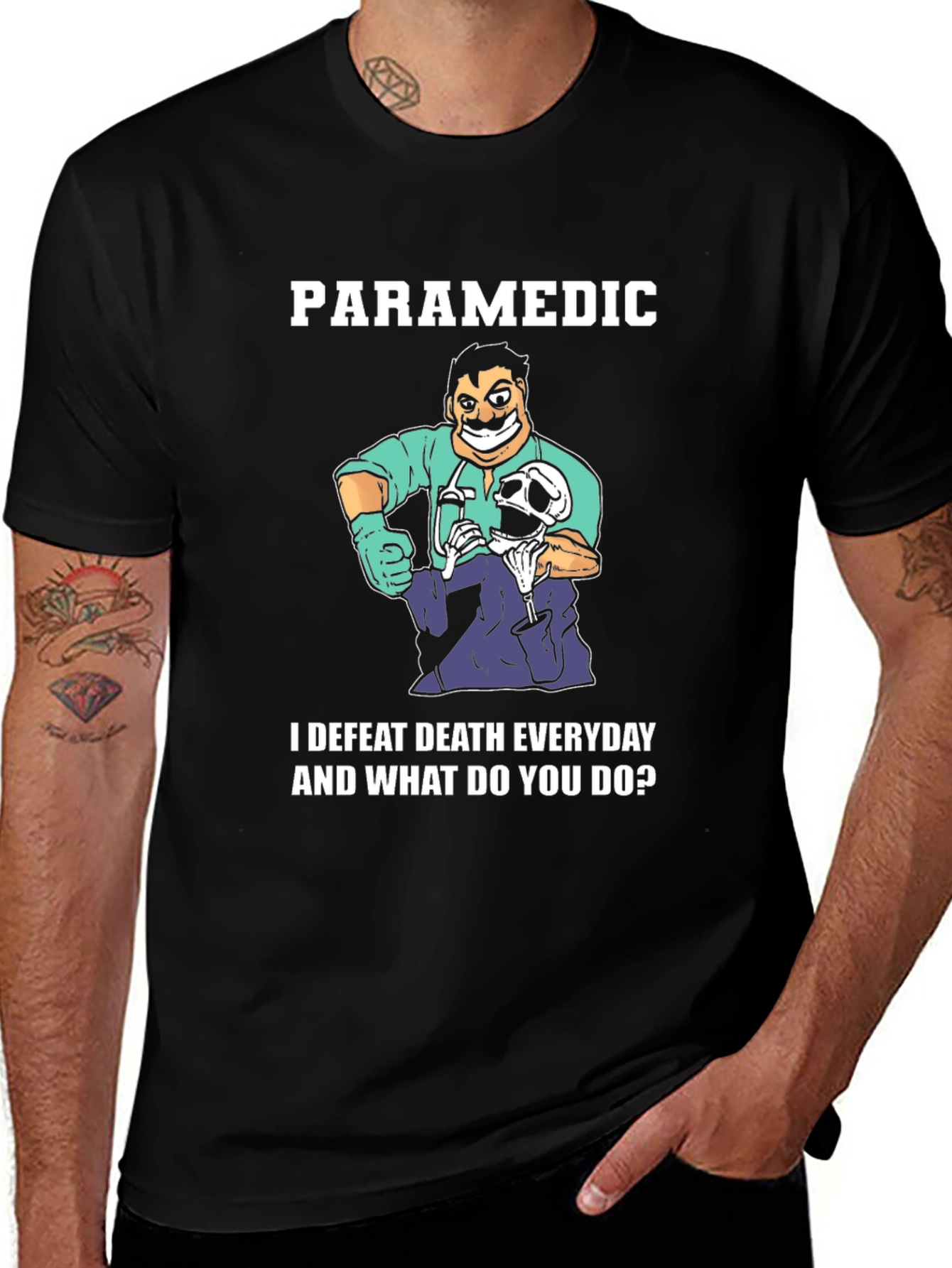 Paramedic Defeat Death Everyday Graphic T-Shirt