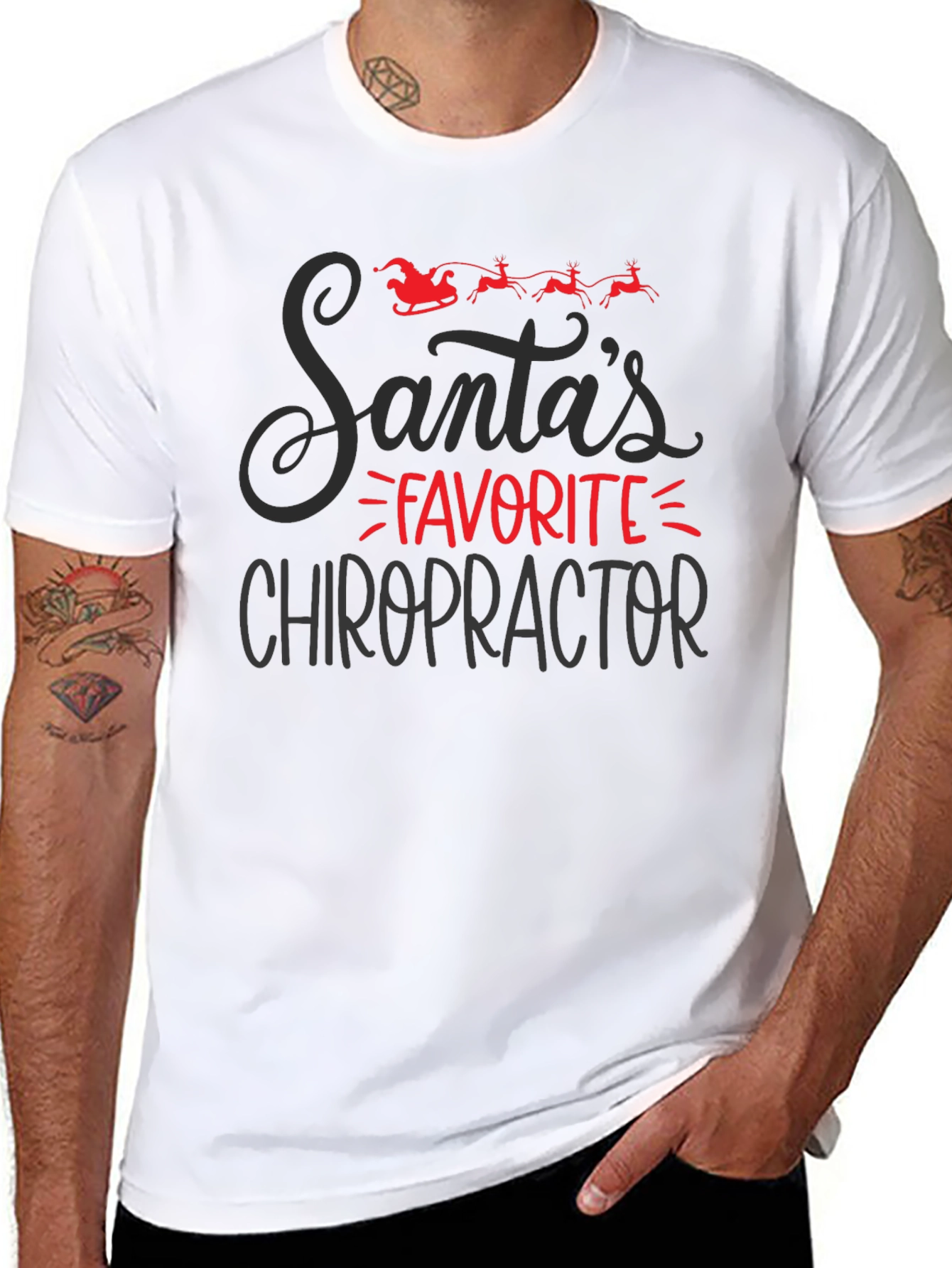 Santas Favorite Chiropractor Christmas T-Shirt