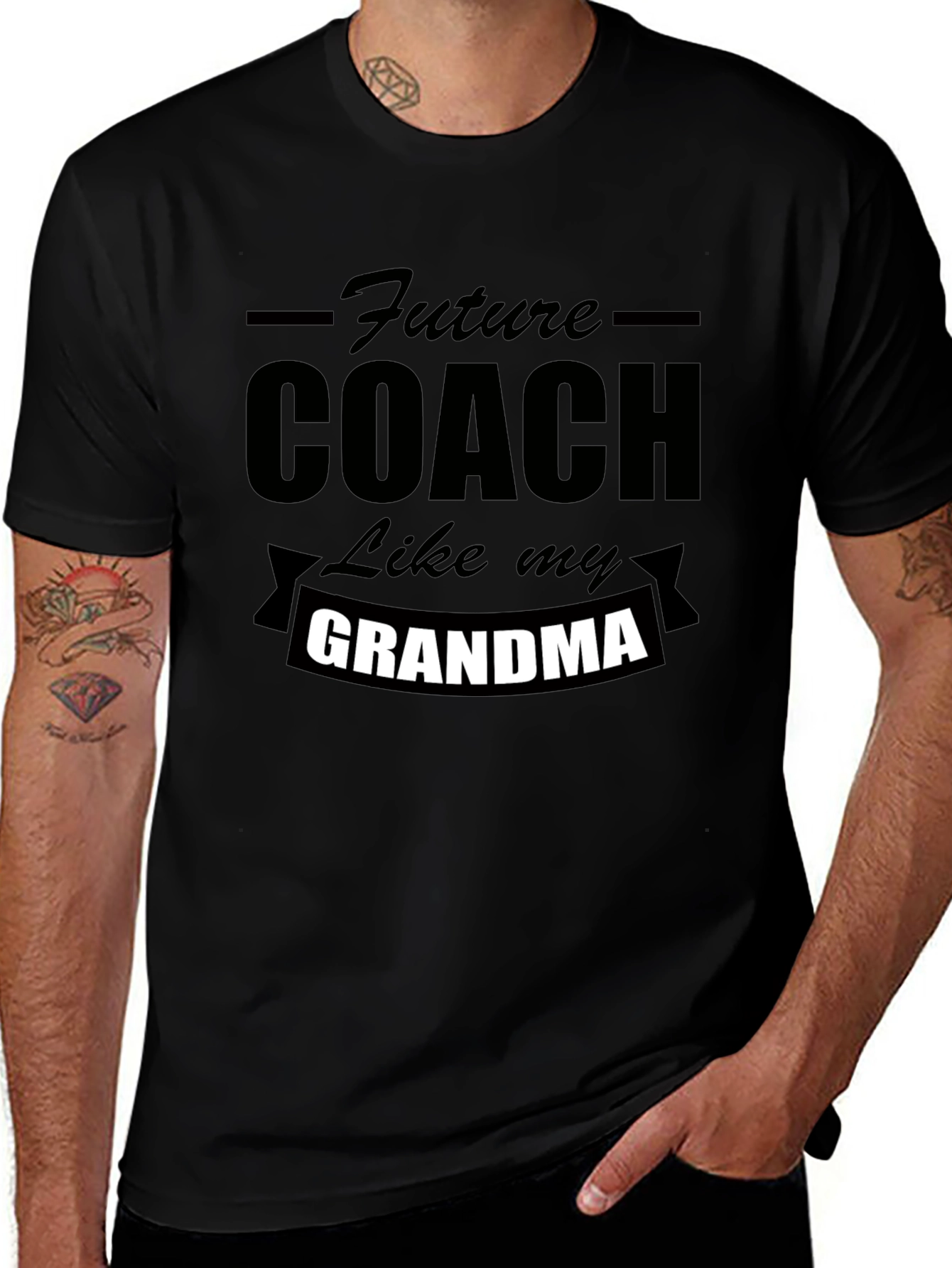 Future Coach Like My Grandma Black T-Shirt
