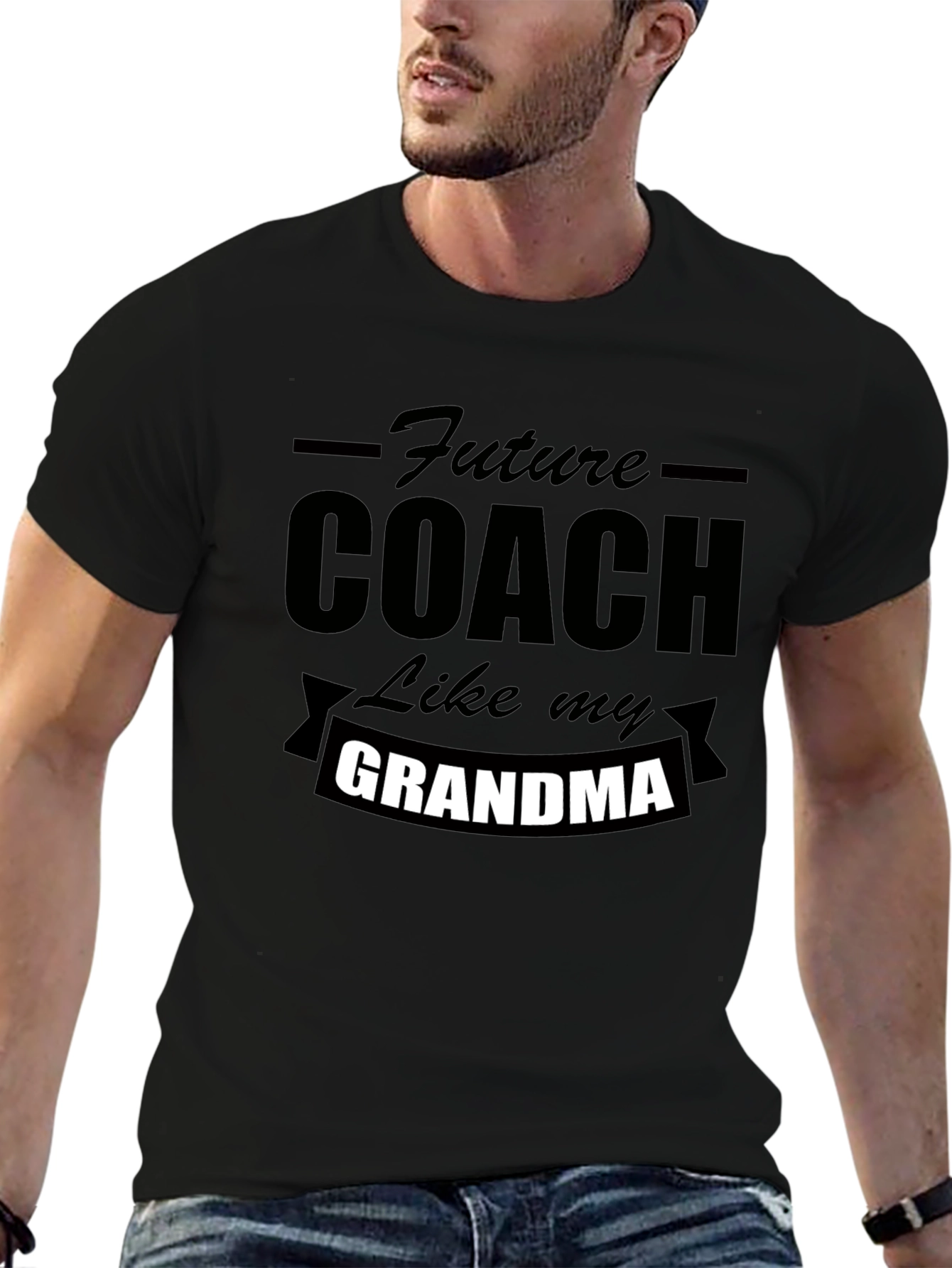 Future Coach Like My Grandma Black T-Shirt