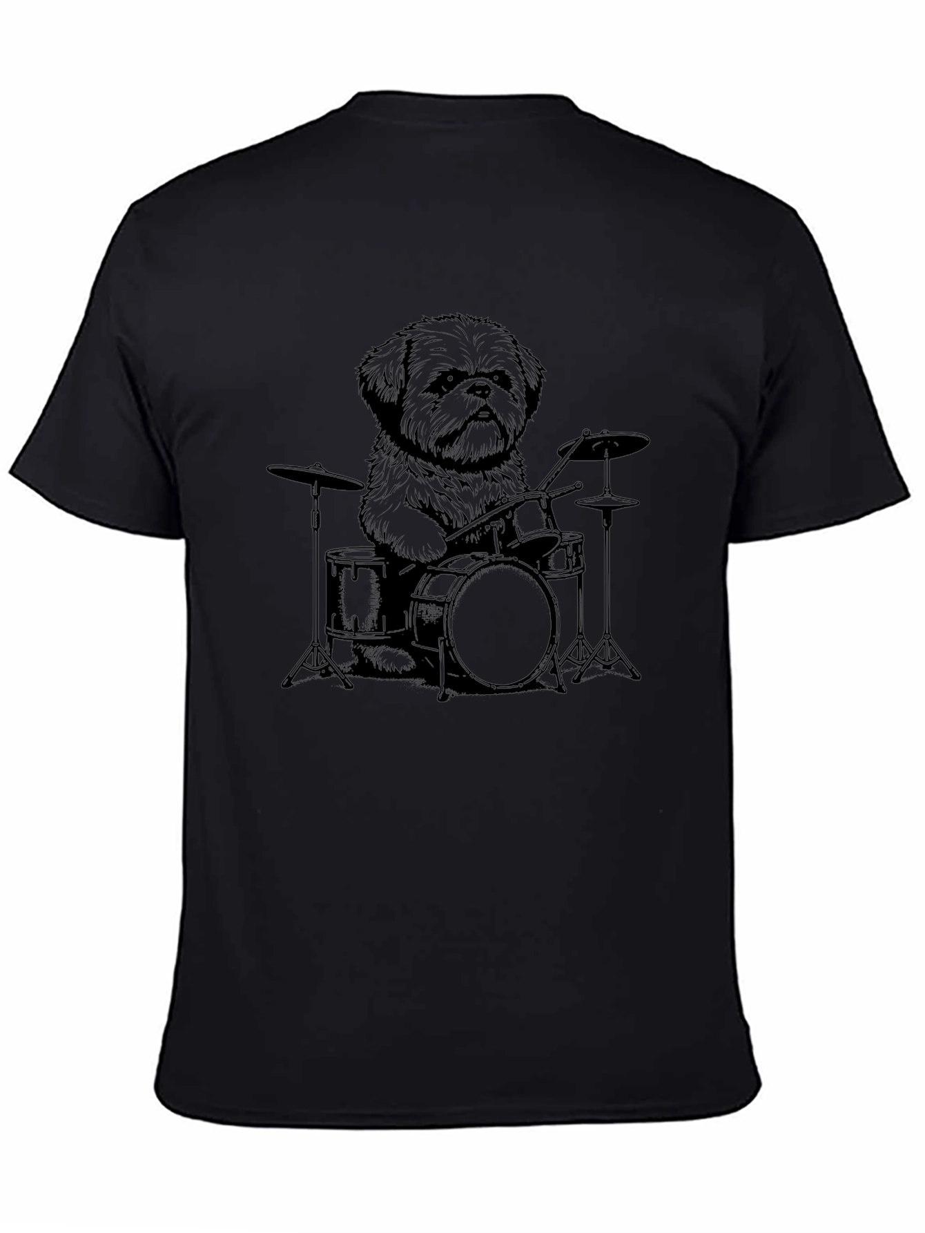 Dog Drummer Graphic Tee - Cool Pet Music Shirt