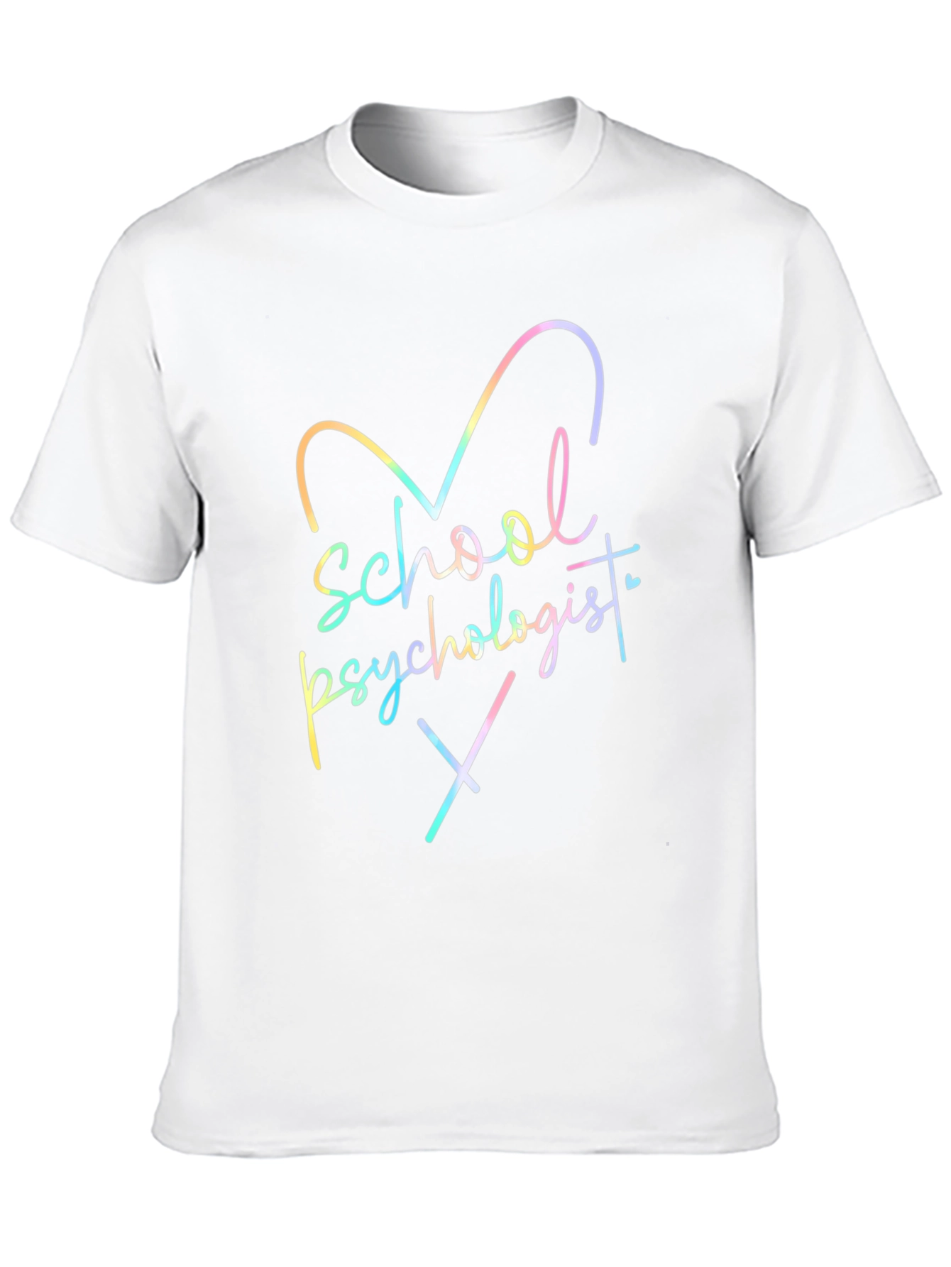 School Psychologist Rainbow Heart T-Shirt