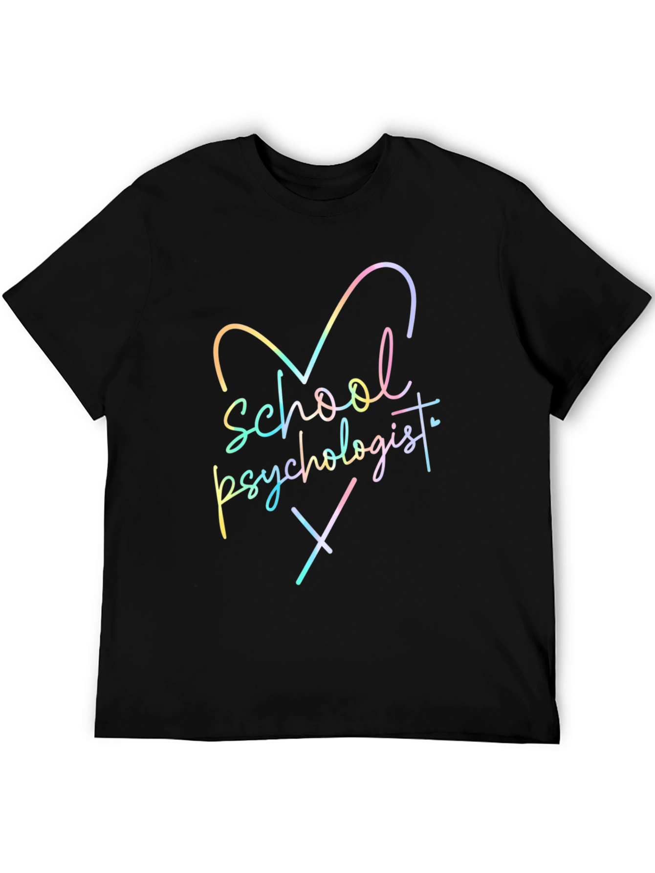 School Psychologist Rainbow Heart T-Shirt
