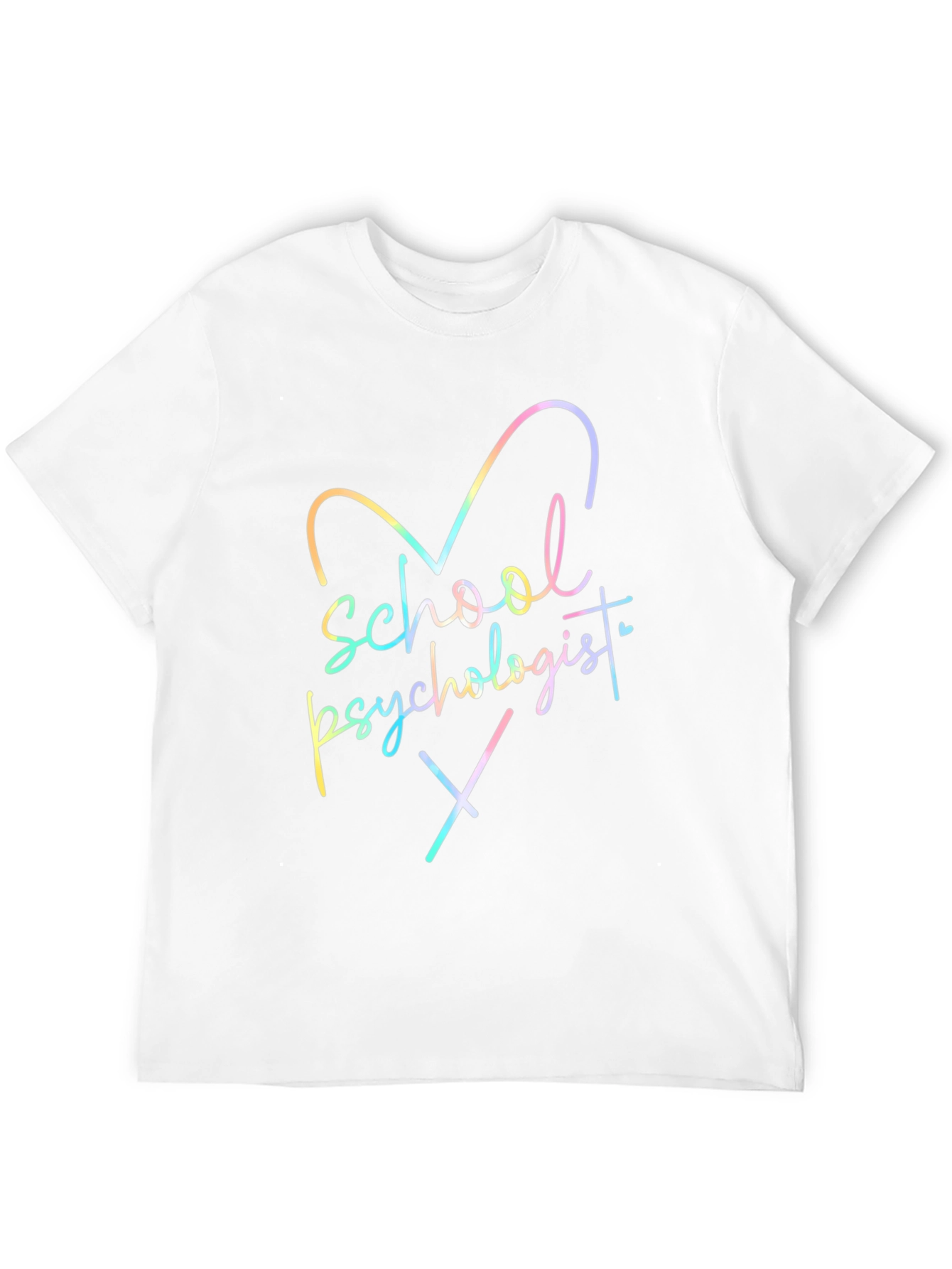 School Psychologist Rainbow Heart T-Shirt