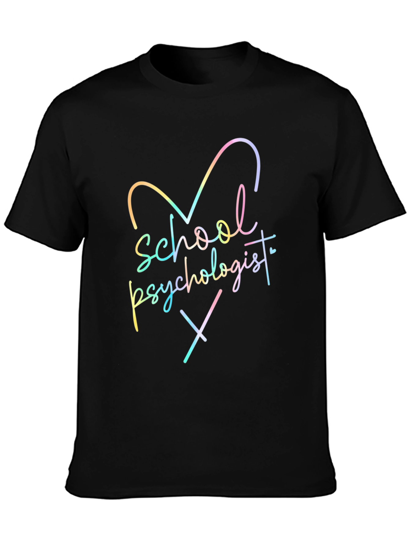School Psychologist Rainbow Heart T-Shirt