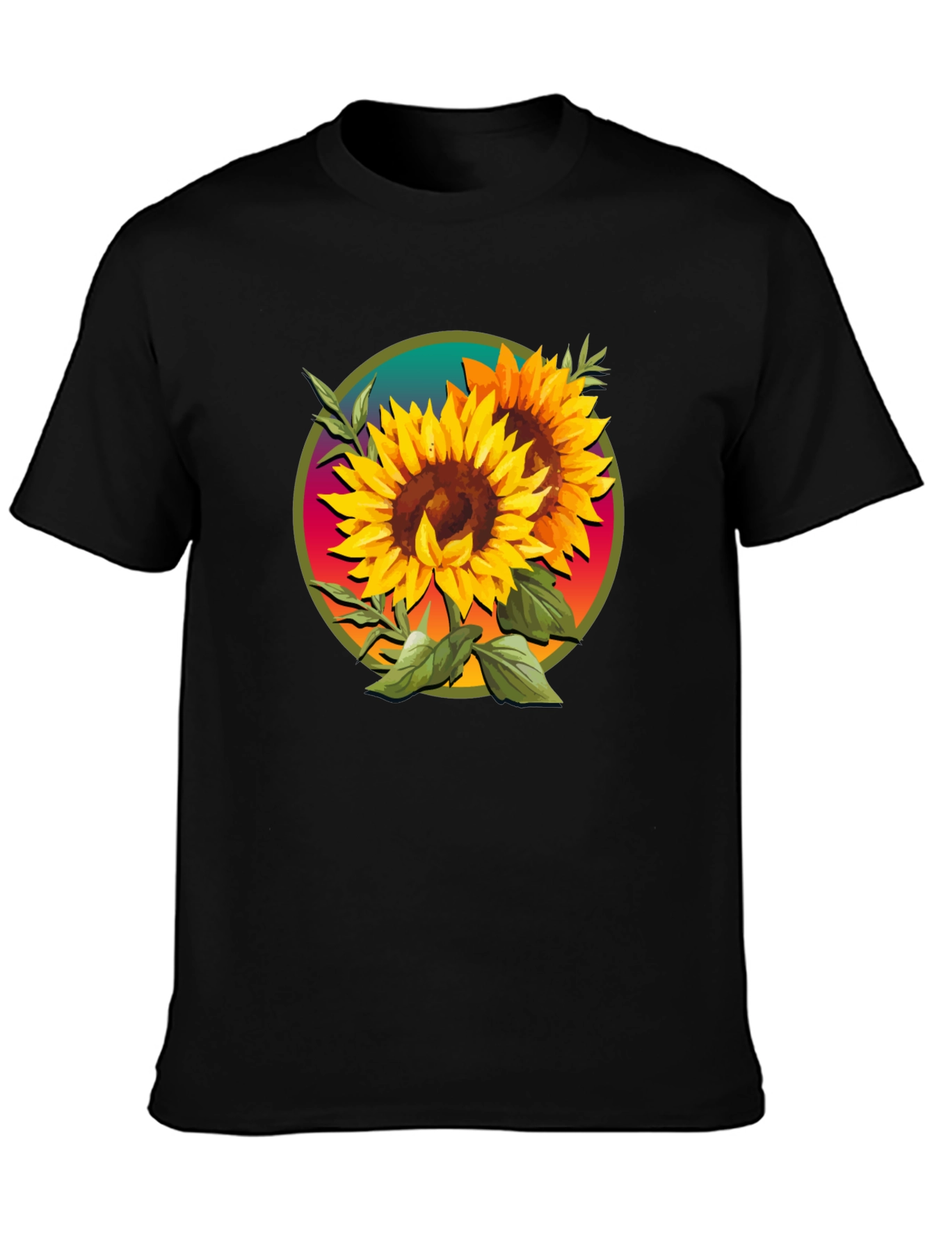 Sunflower Graphic Tee - Artistic Floral Design