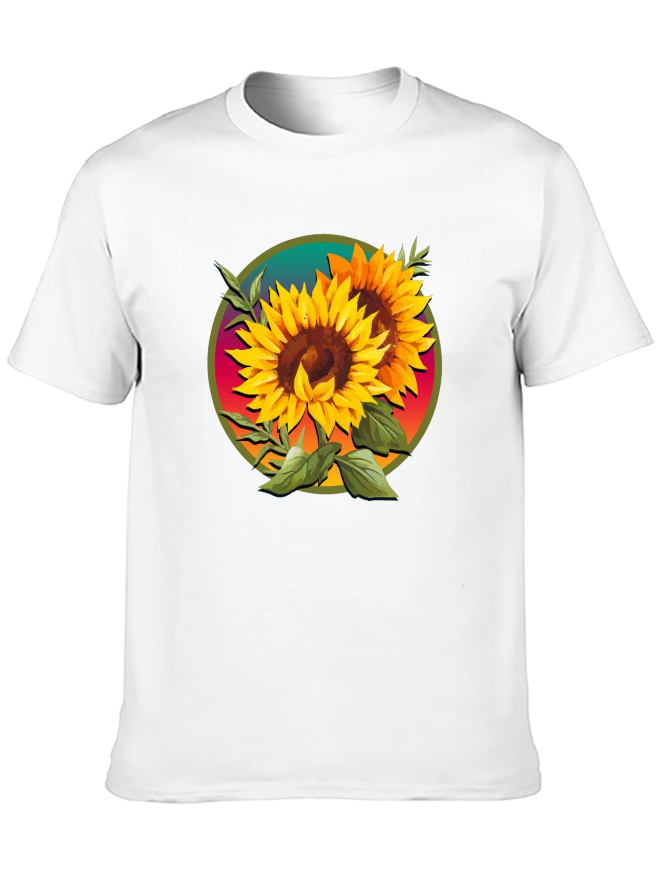 Sunflower Graphic Tee - Artistic Floral Design