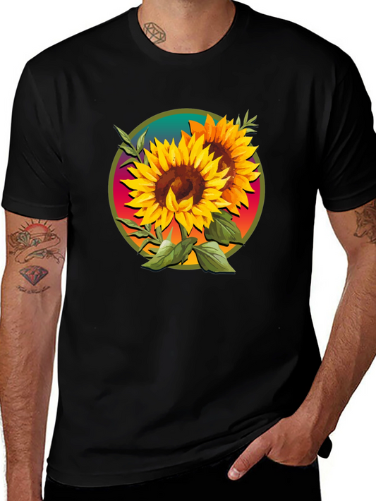 Sunflower Graphic Tee - Artistic Floral Design