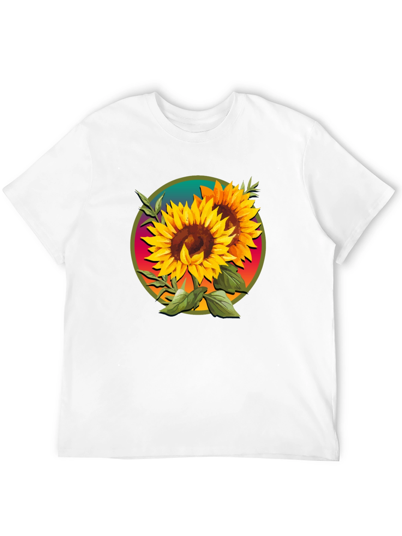Sunflower Graphic Tee - Artistic Floral Design