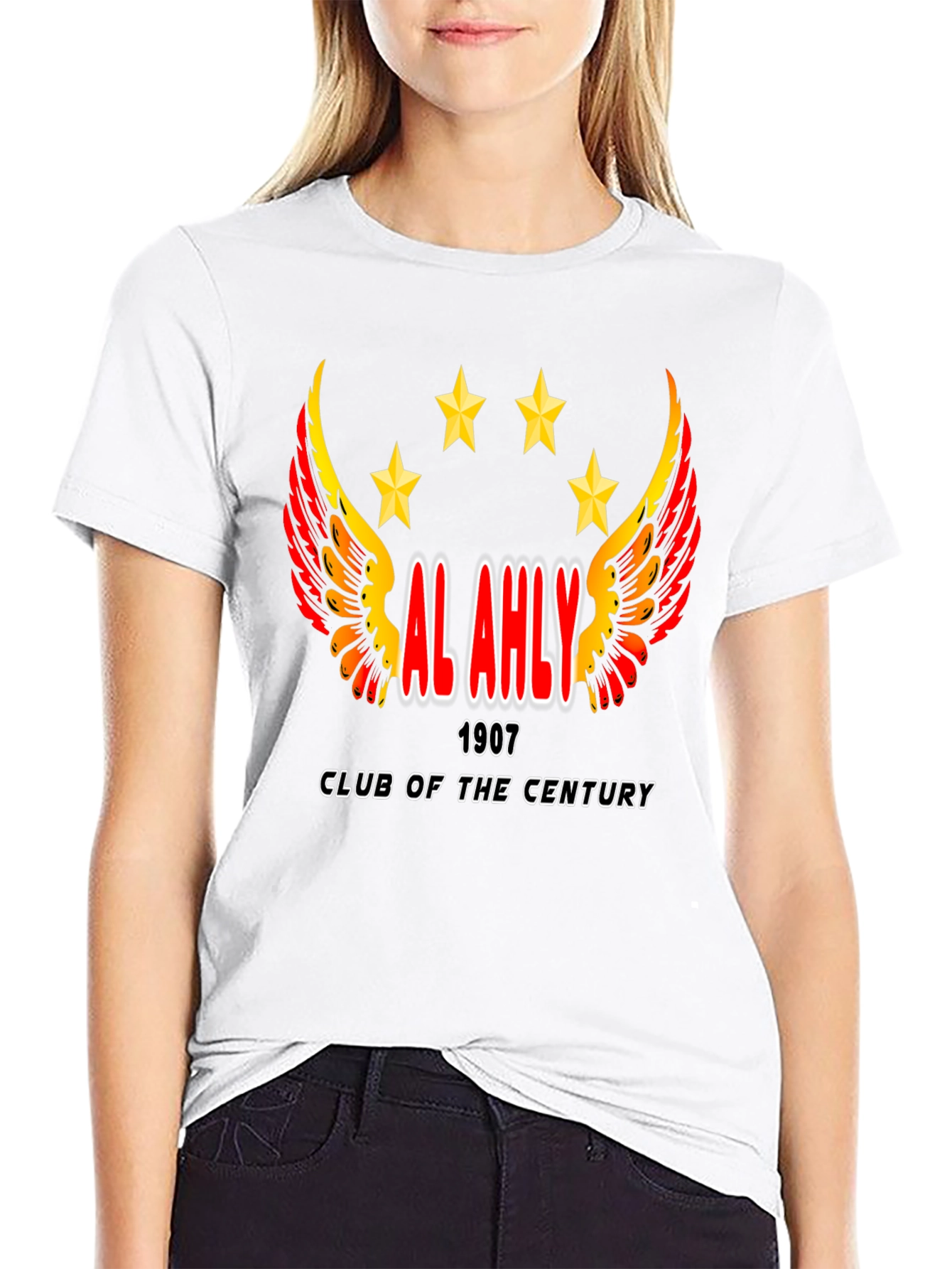 Al Ahly Club T-Shirt - Black Cotton Blend