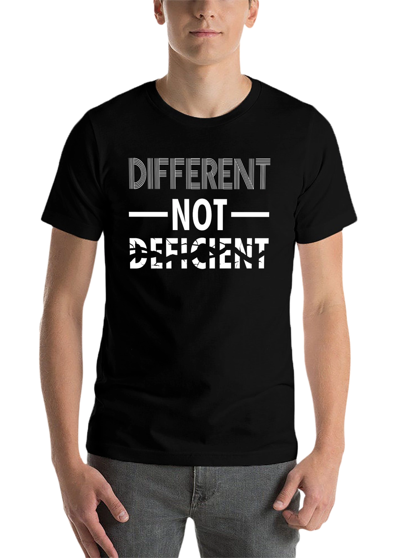 Different Not Deficient Graphic Tee - Black