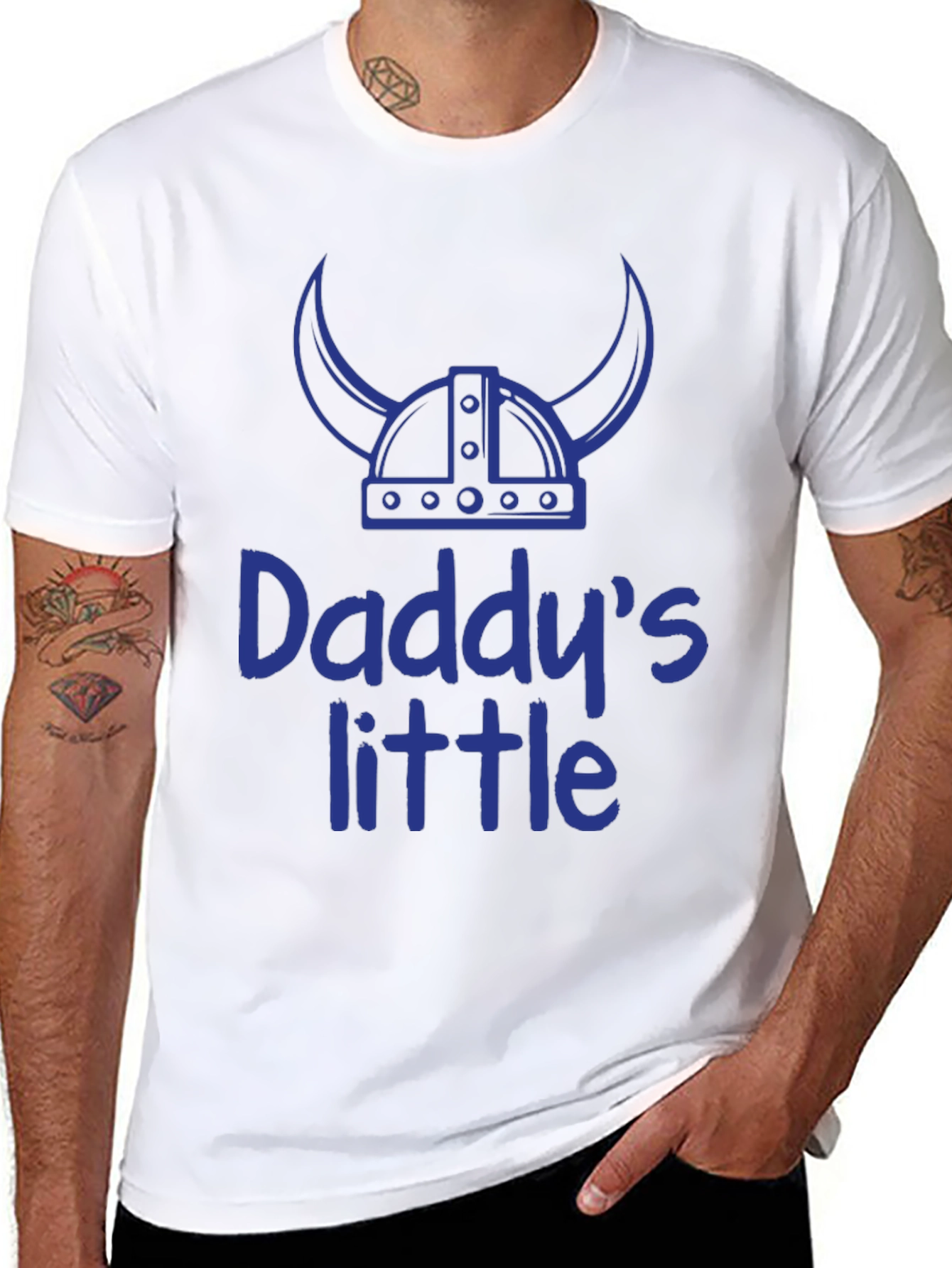 Daddys Little Viking T-Shirt - Blue Print