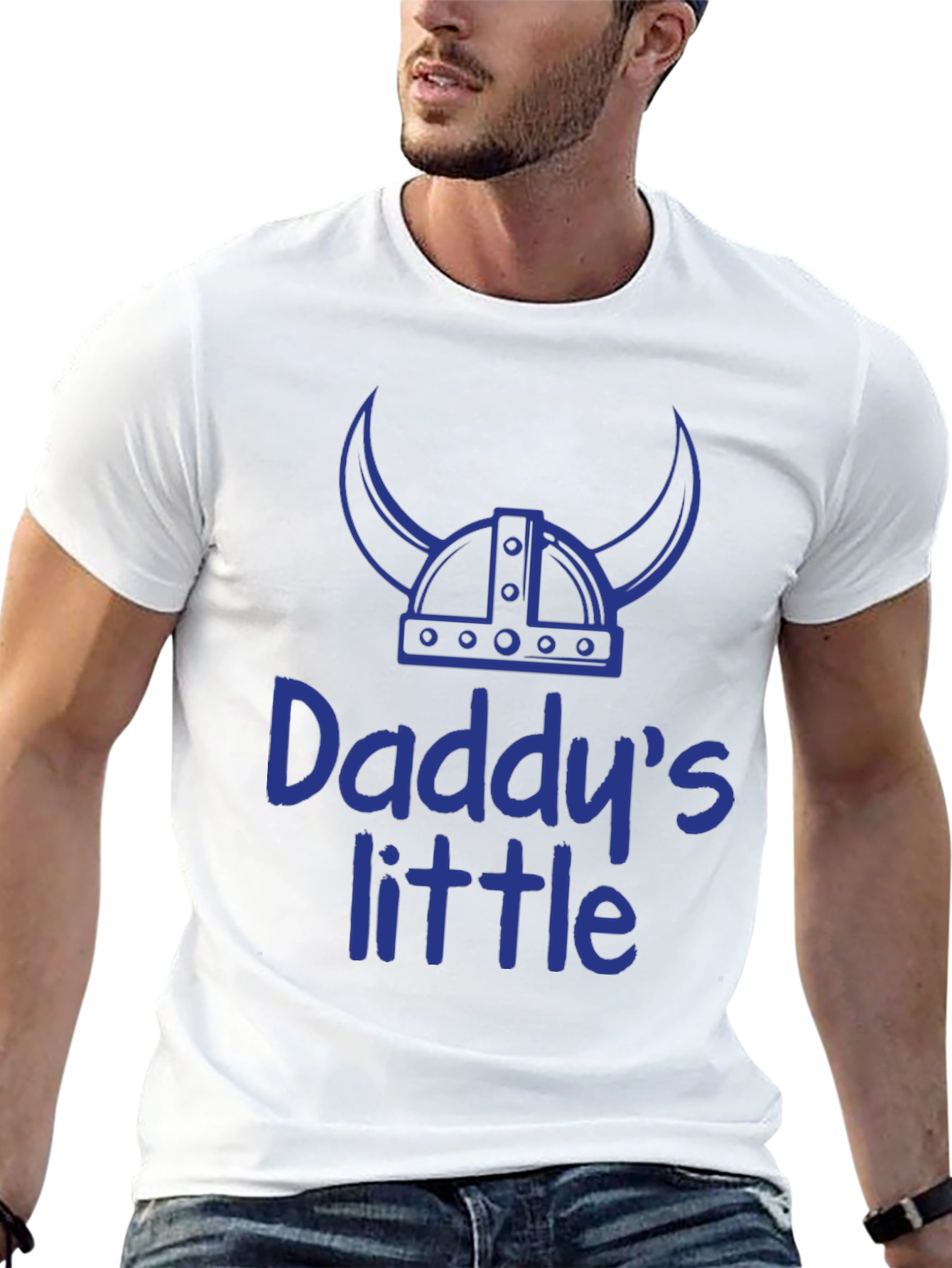 Daddys Little Viking T-Shirt - Blue Print