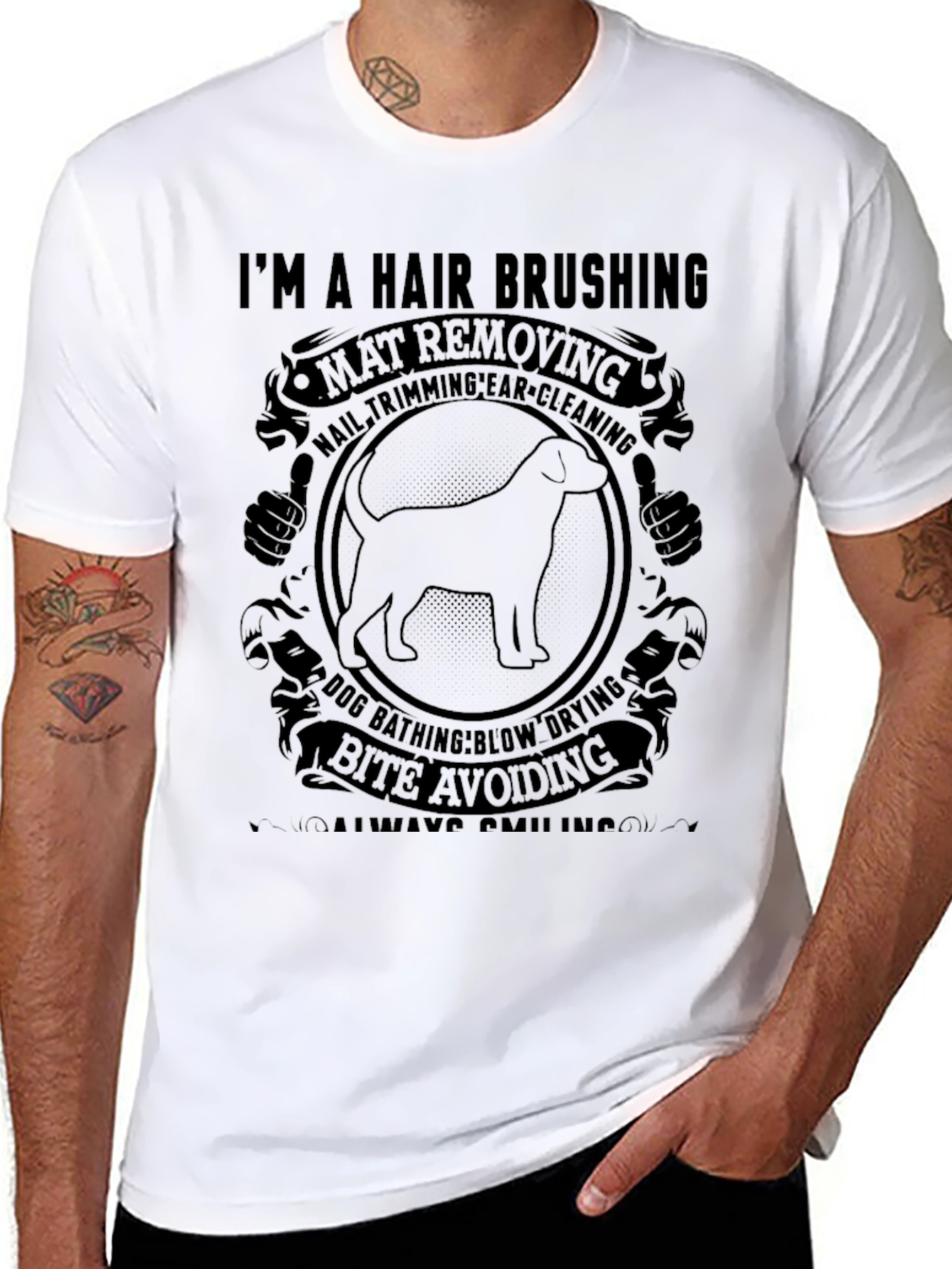 Dog Groomer T-Shirt - Hair Brushing Mat Removal
