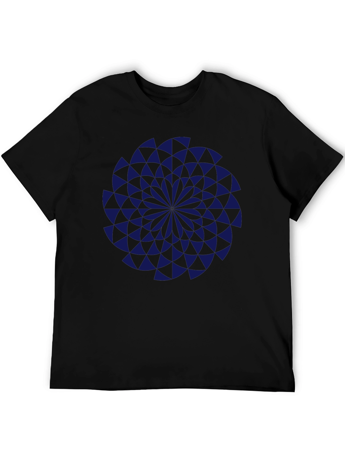 Geometric Vortex Black T-Shirt