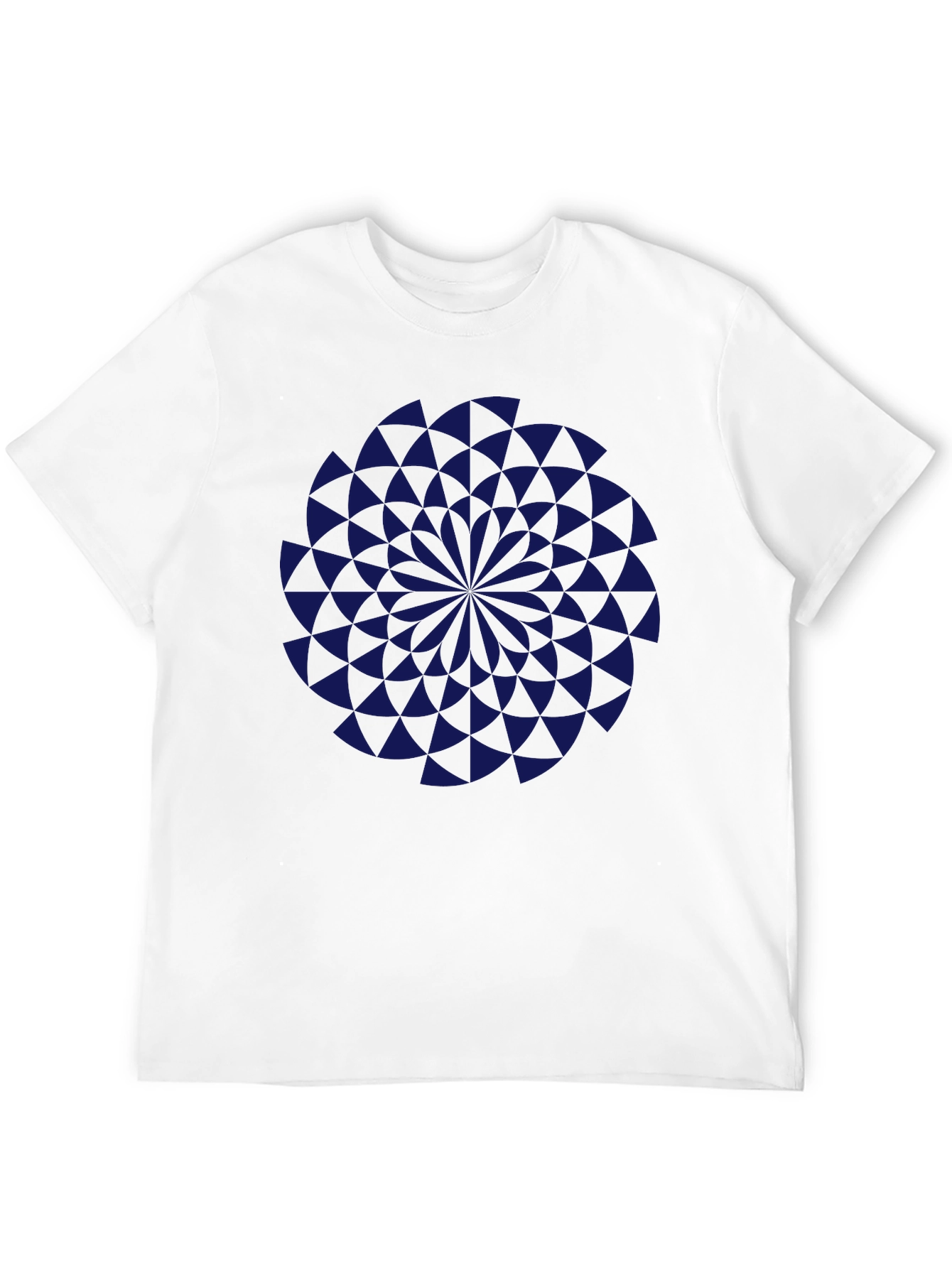 Geometric Vortex Black T-Shirt
