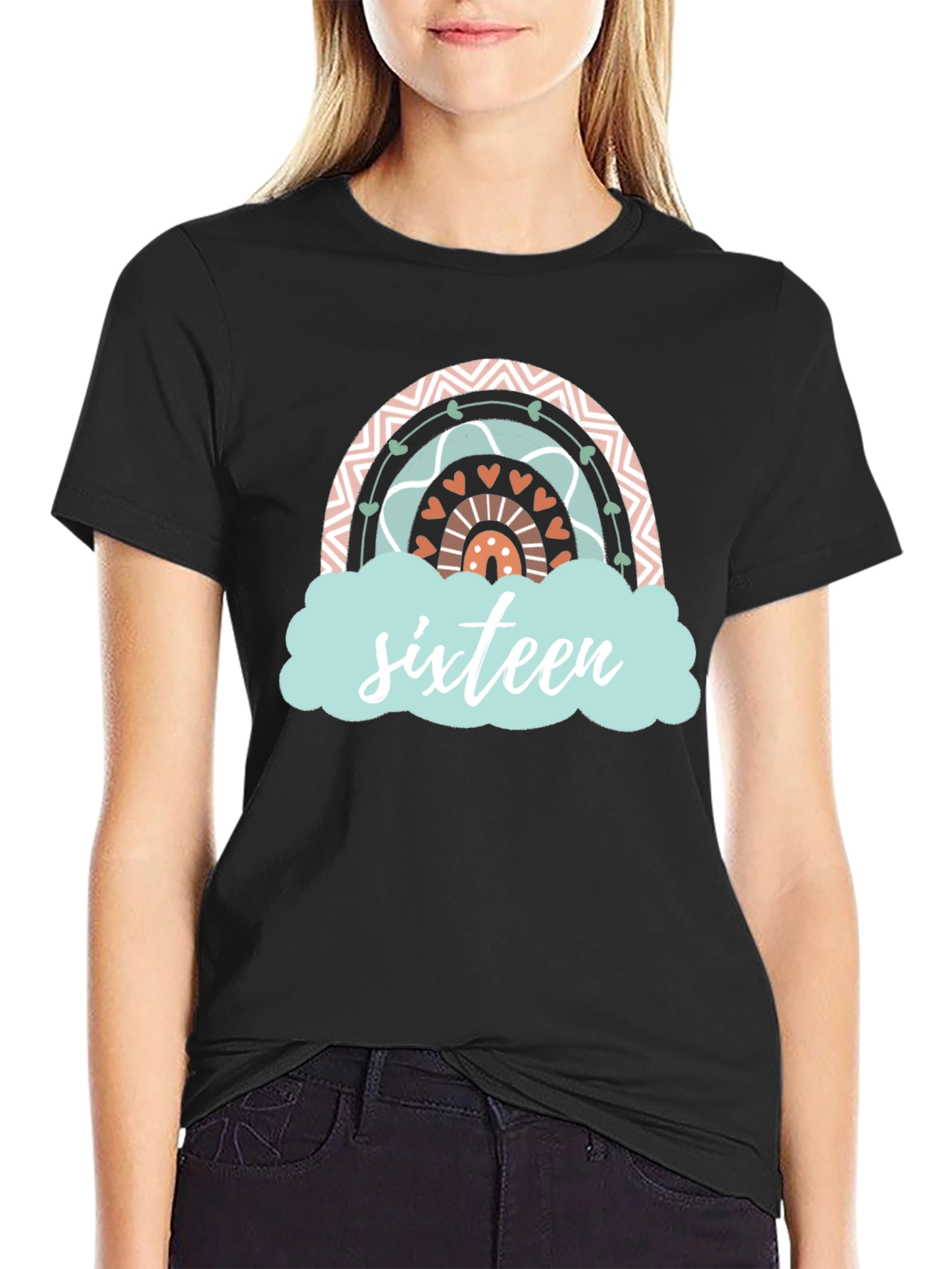 Sweet Sixteen Rainbow Graphic T-Shirt