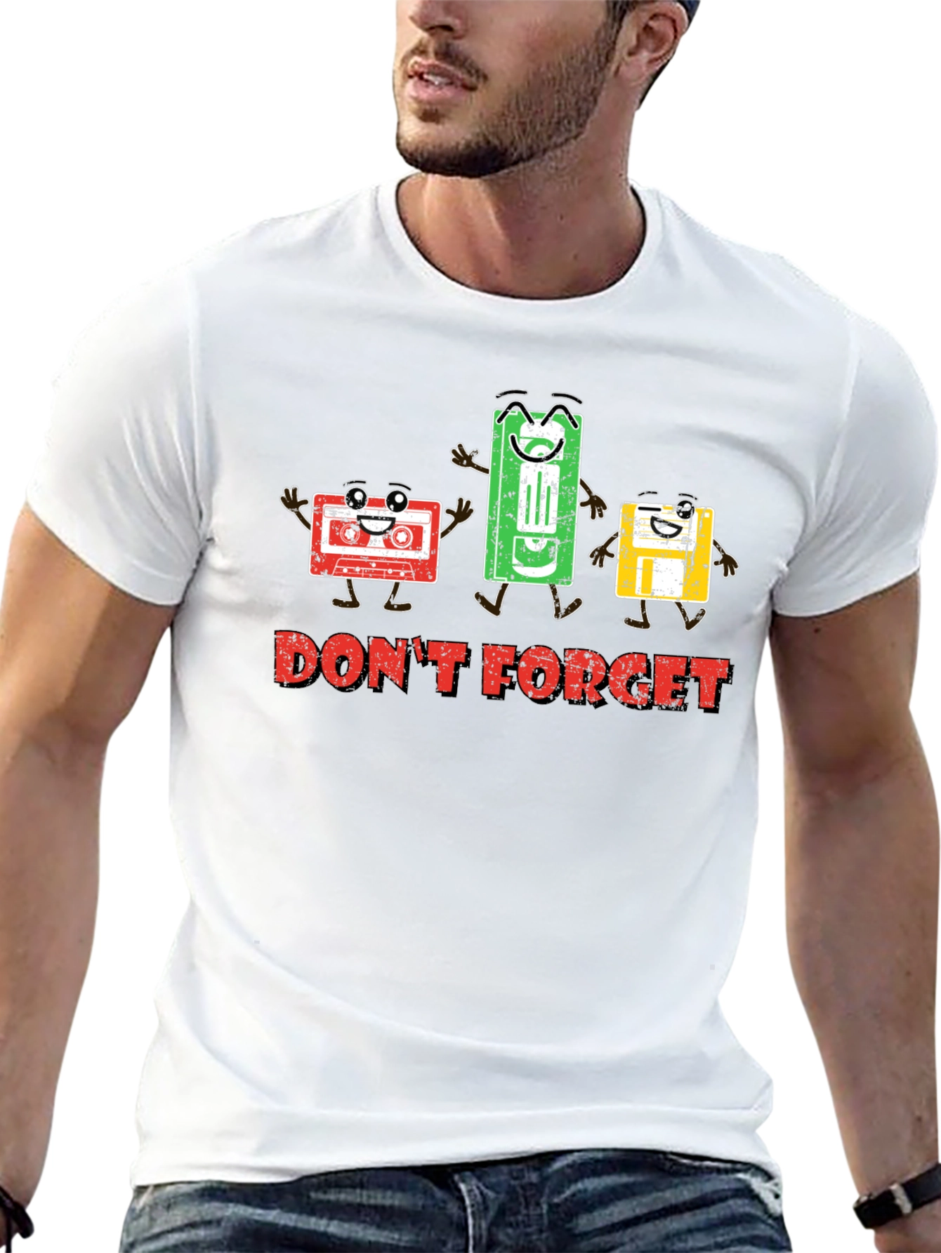 Retro Media Black Graphic Tee: Dont Forget