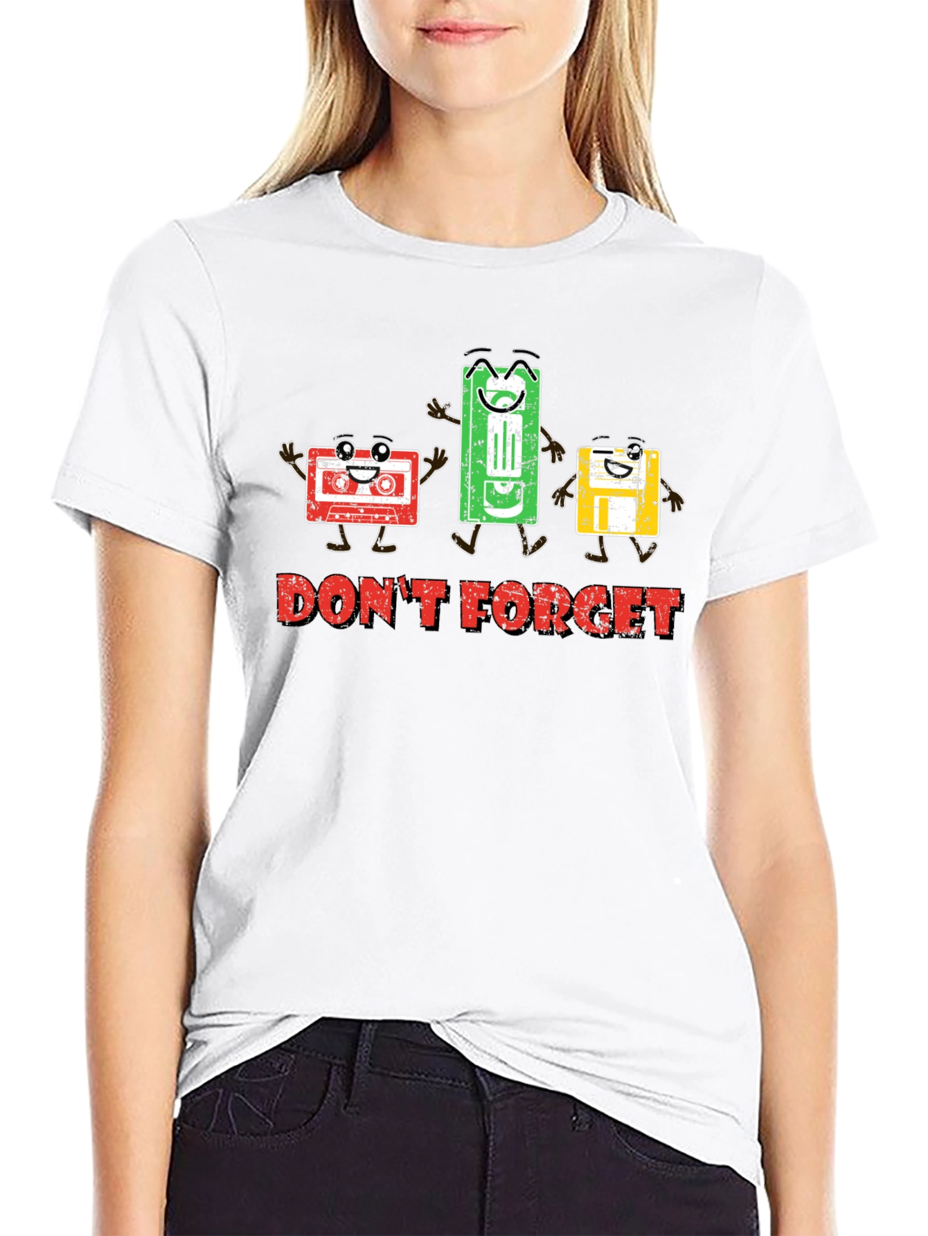 Retro Media Black Graphic Tee: Dont Forget