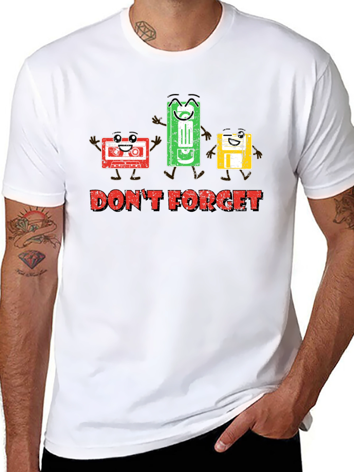 Retro Media Black Graphic Tee: Dont Forget