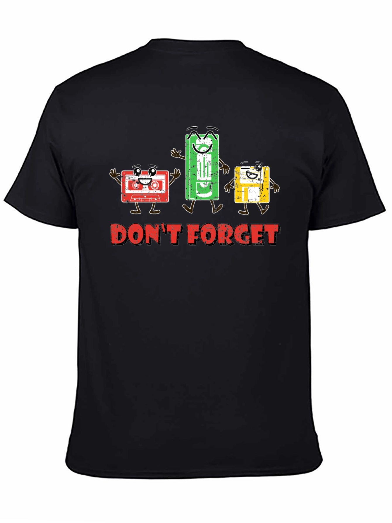 Retro Media Black Graphic Tee: Dont Forget