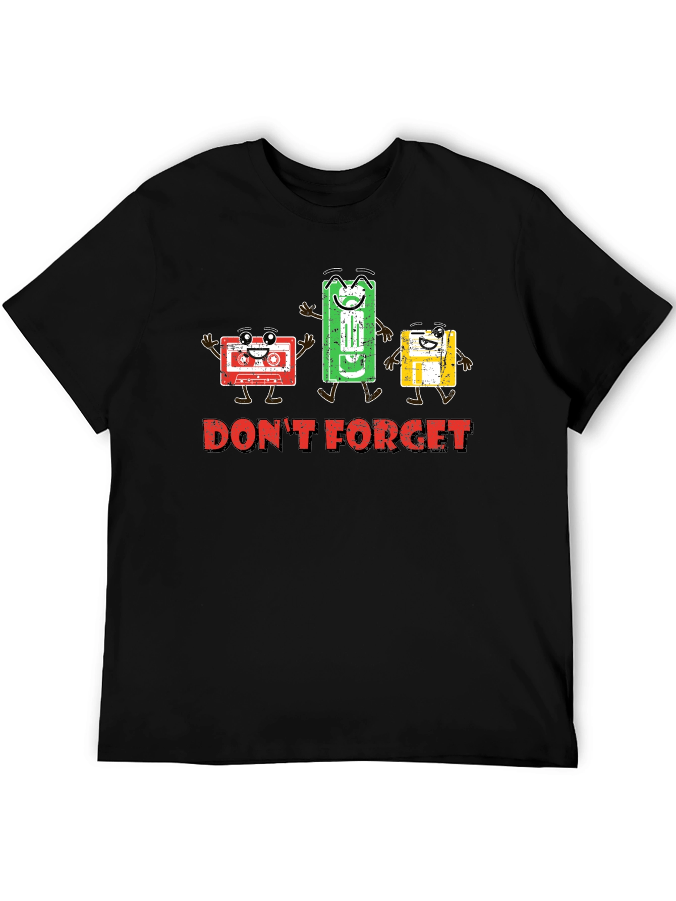 Retro Media Black Graphic Tee: Dont Forget