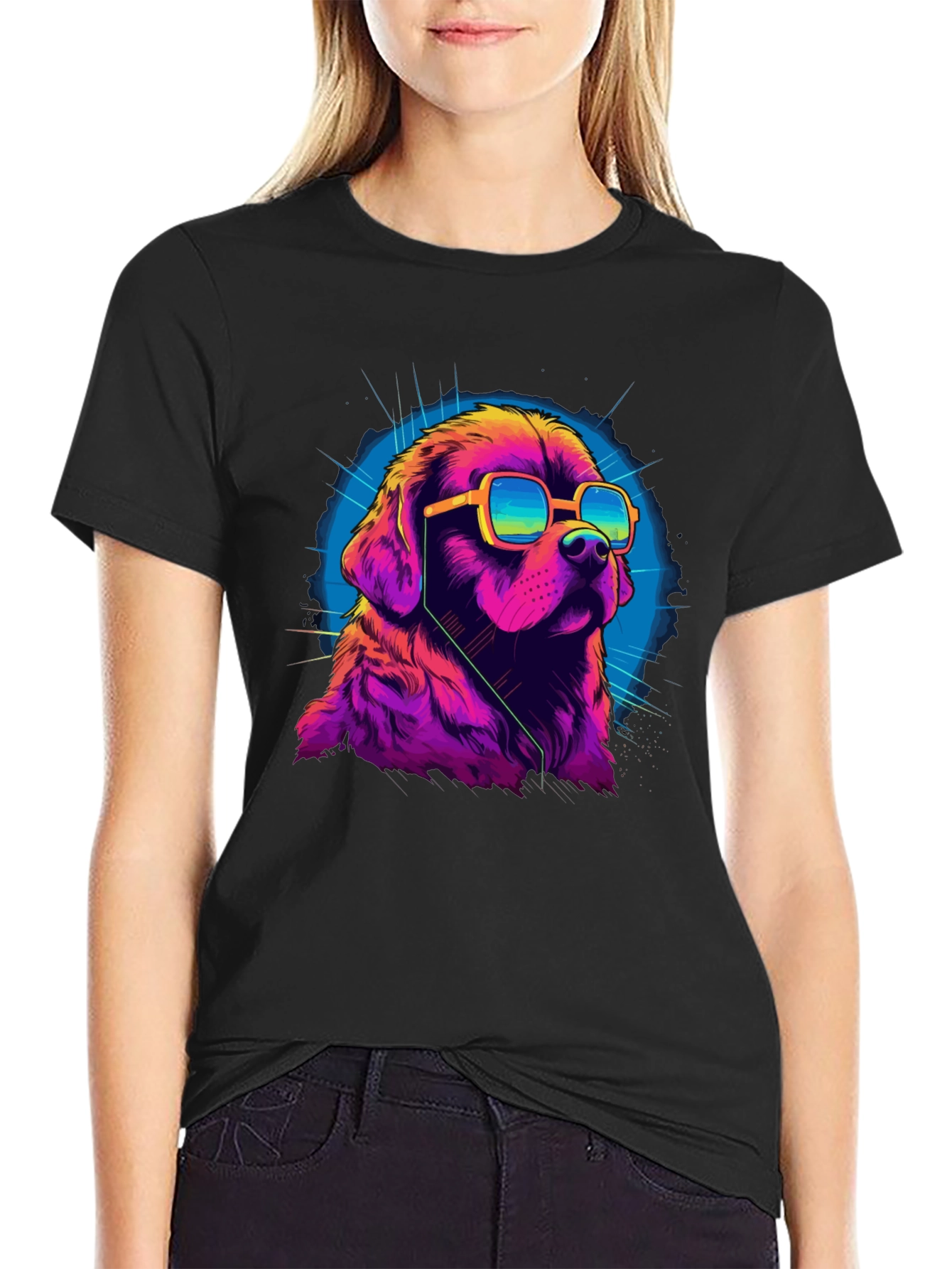 Cool Dog Graphic Tee - Mens Black T-Shirt