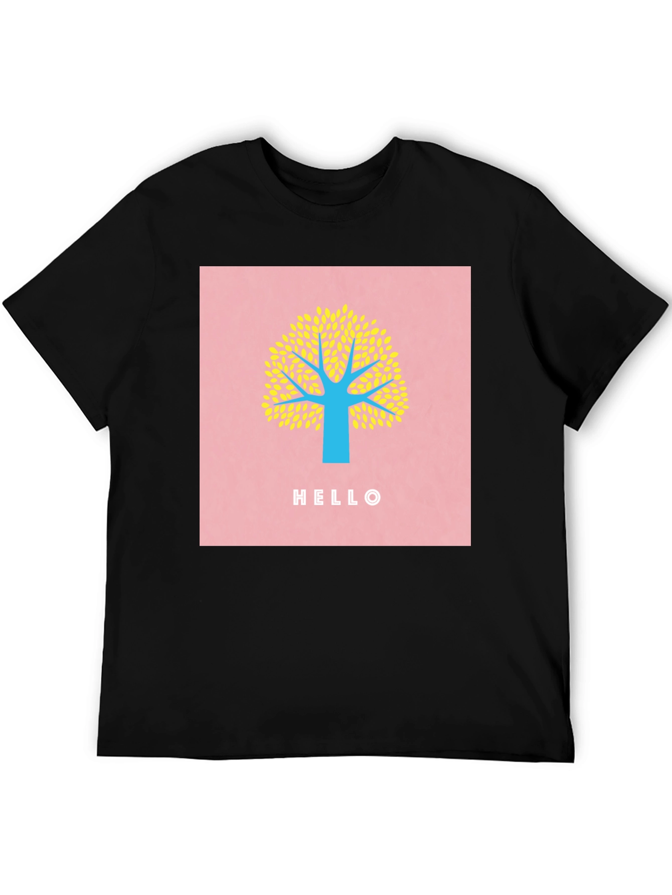 Stylish Tree Graphic Tee - Black