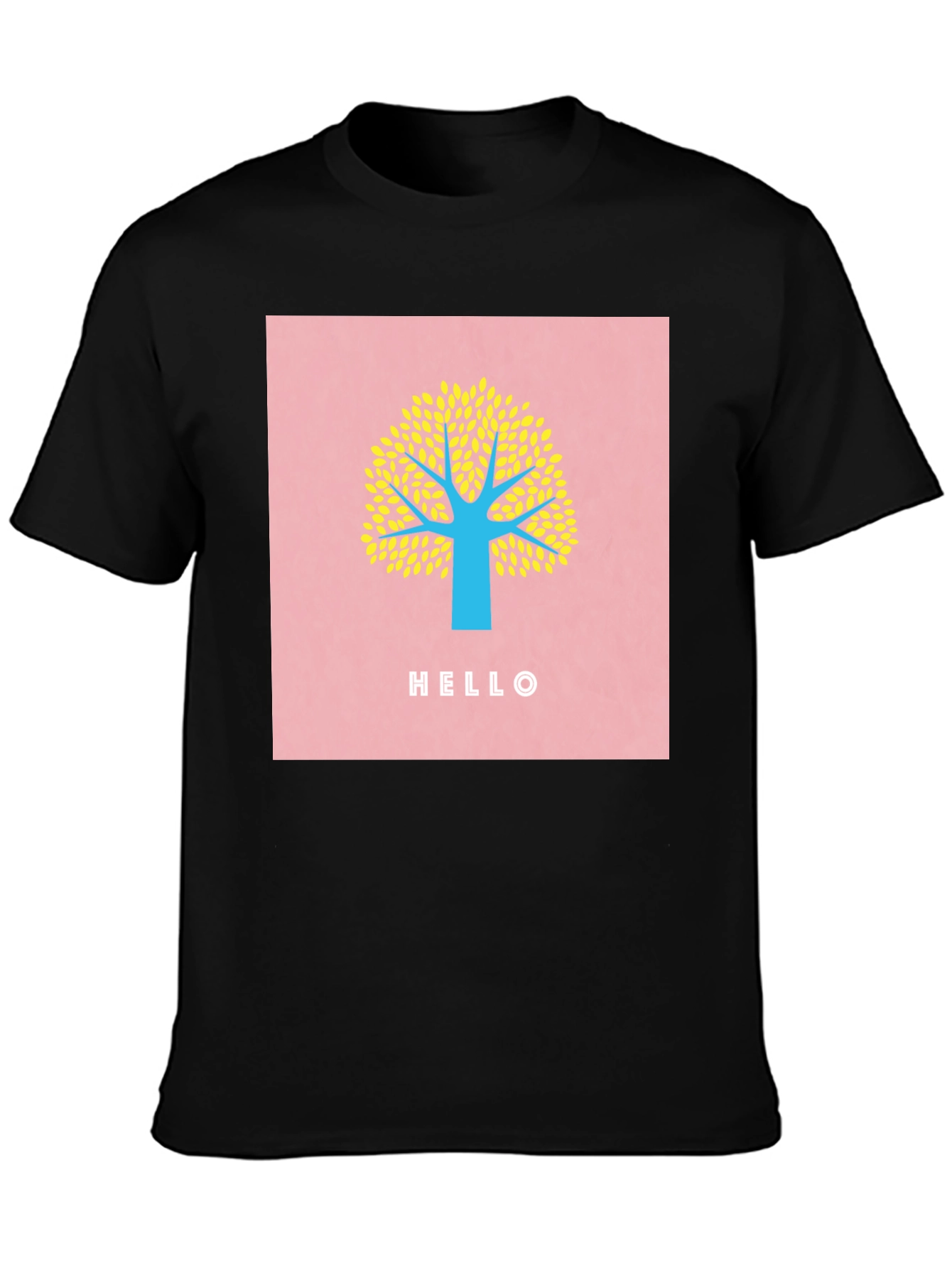Stylish Tree Graphic Tee - Black