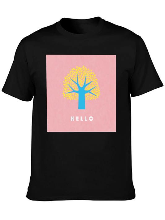 Stylish Tree Graphic Tee - Black