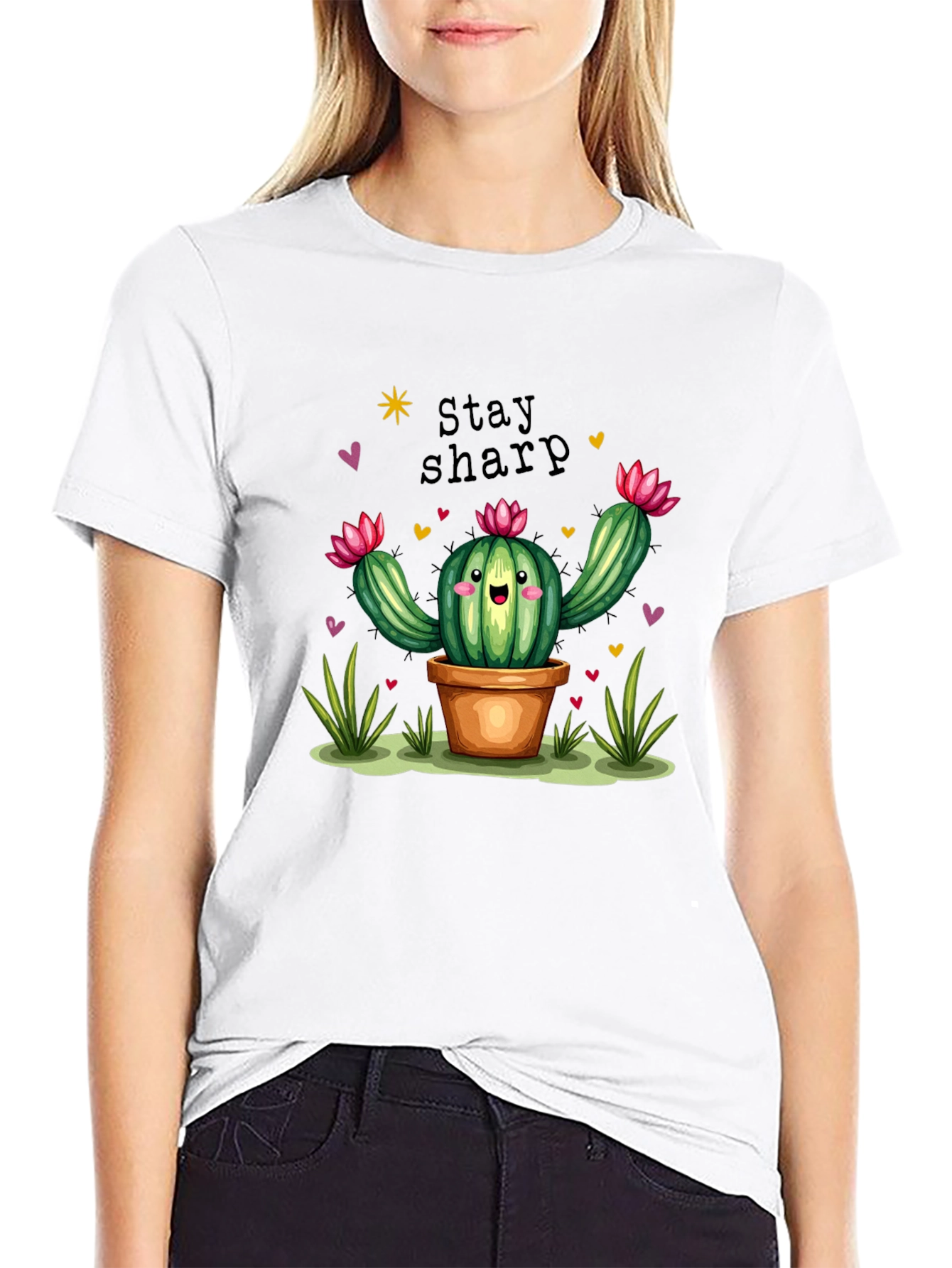 Stay Sharp Cactus Graphic T-Shirt
